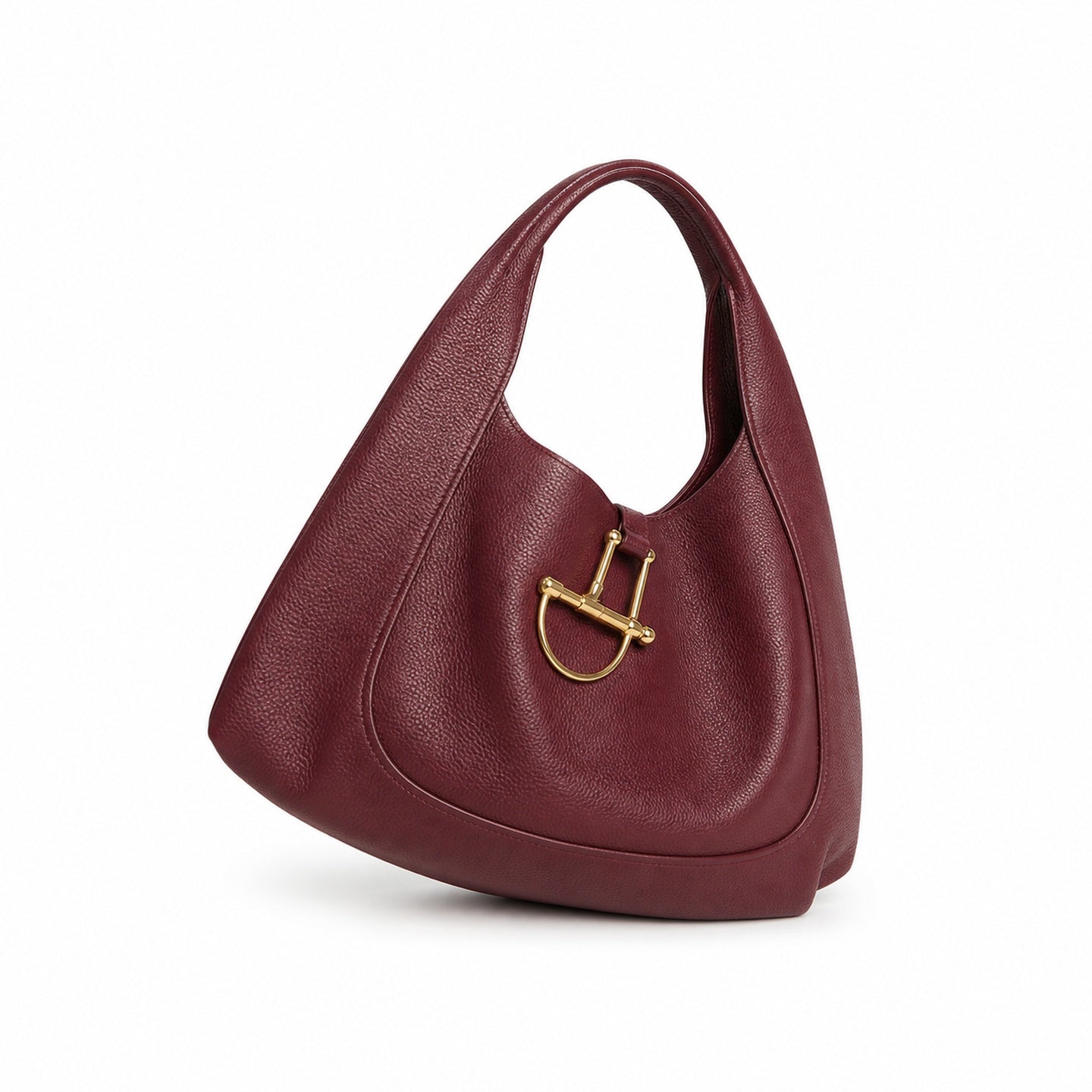 Gucci Horsebit Large Leather Brown Red Gold Bag