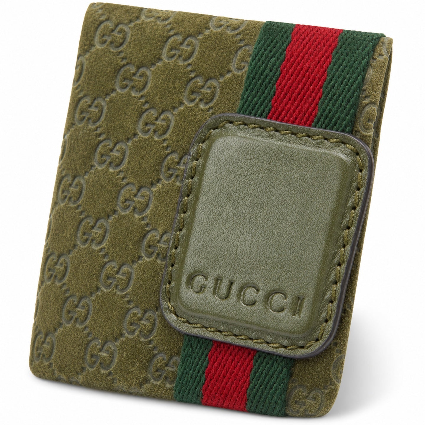 Gucci Mini Cotton Denim Suede Leather Green Gold Handbag
