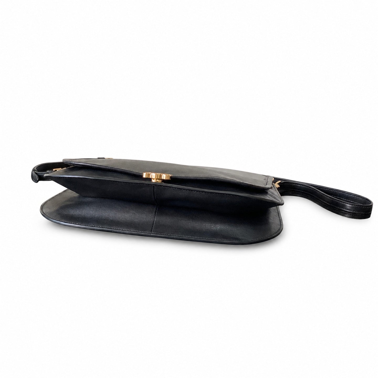 Celine Triomphe Large Leather Black Gold Bag