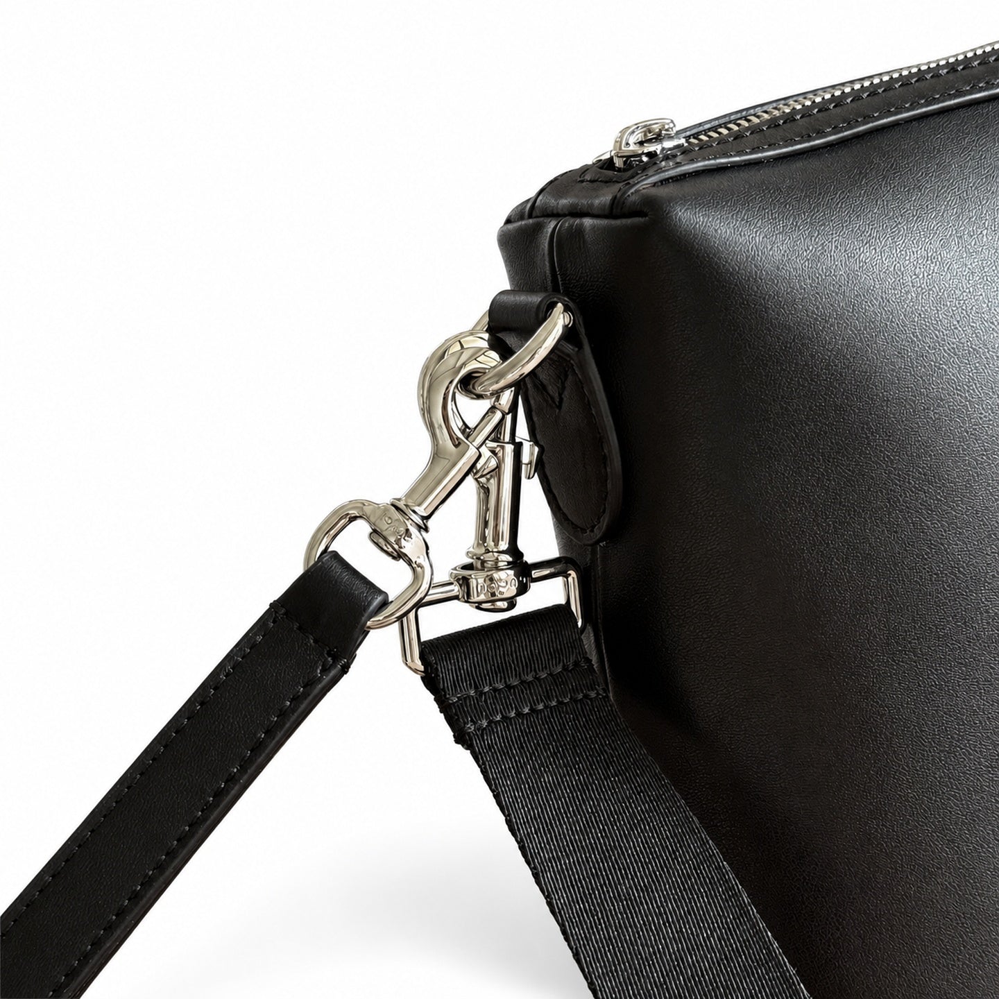 Gucci Nylon Leather Black Red Green Silver Handbag
