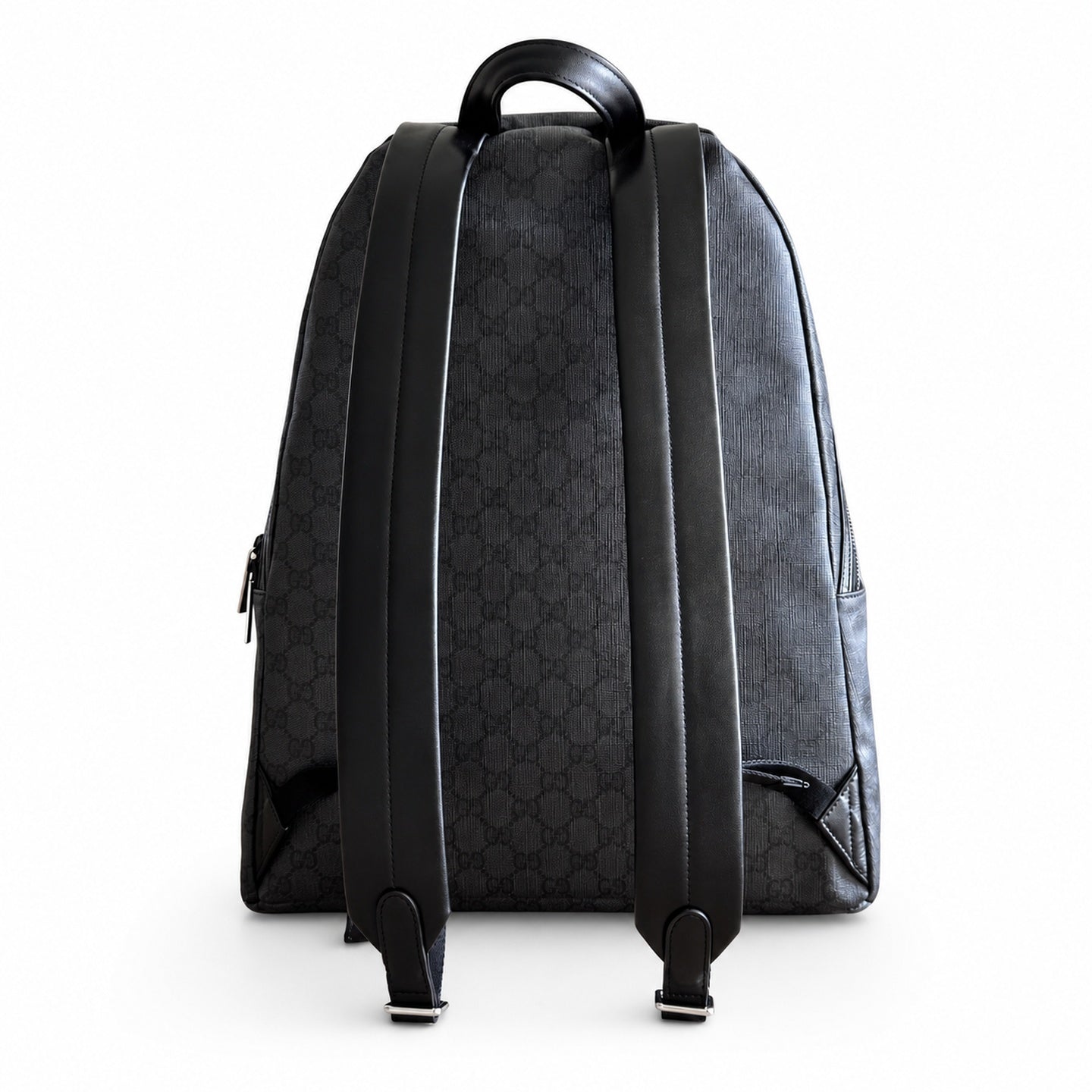 Gucci Quilted Canvas Leather Black Silver Bag