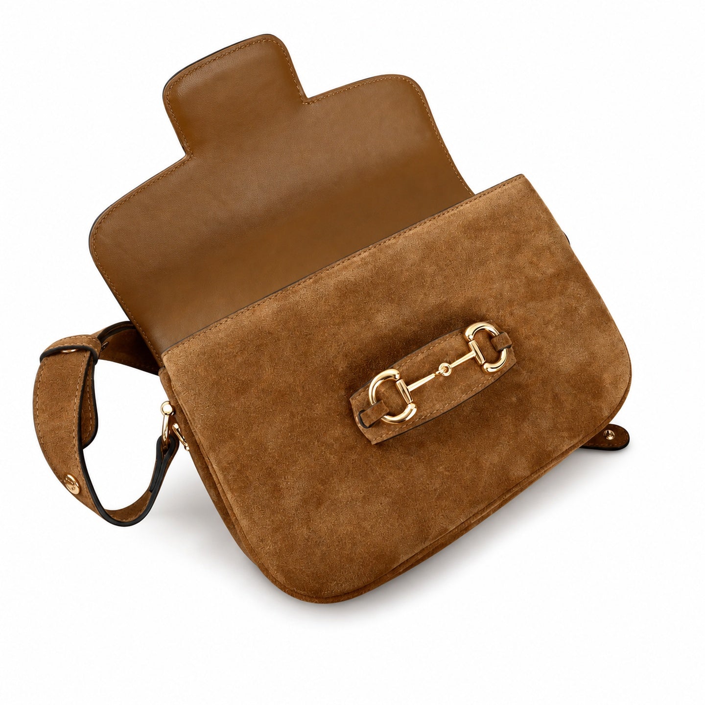 Gucci Horsebit 1955 Leather Gold Shoulder Bag