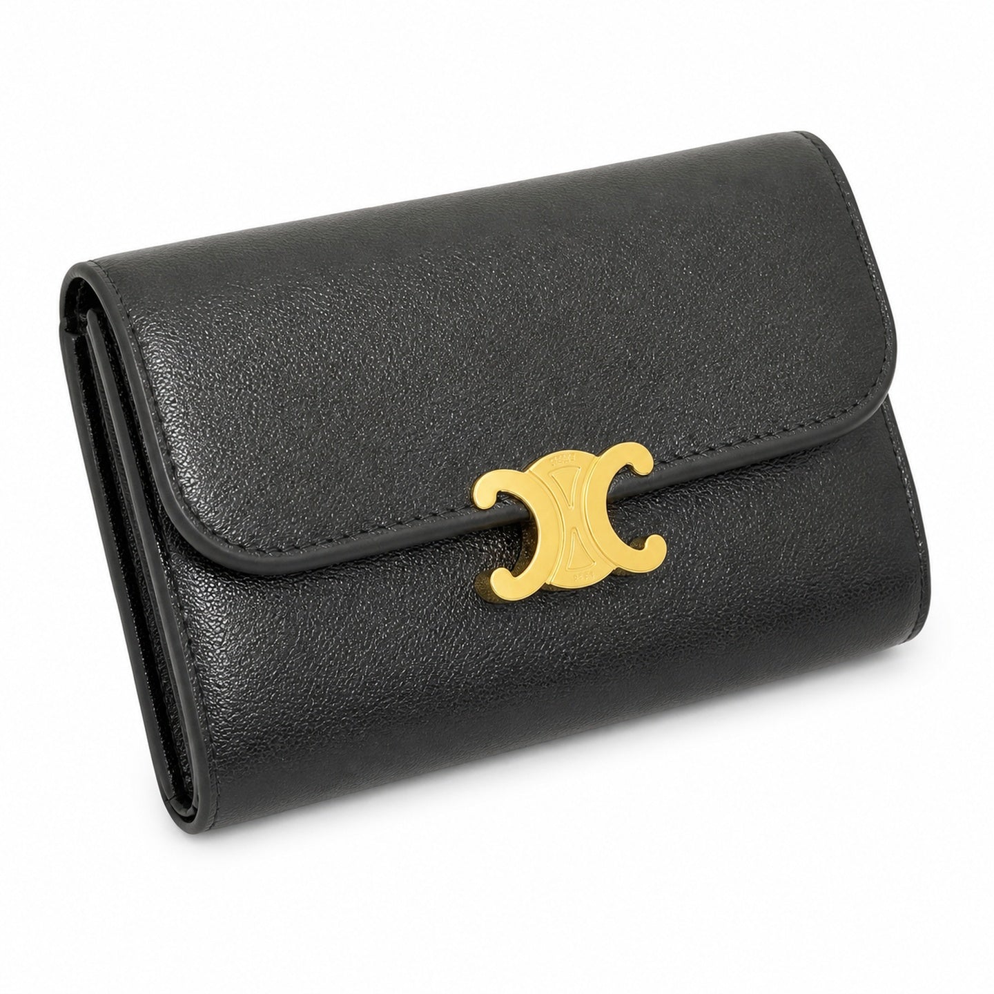 Celine Triomphe Women's Leather Black Bag