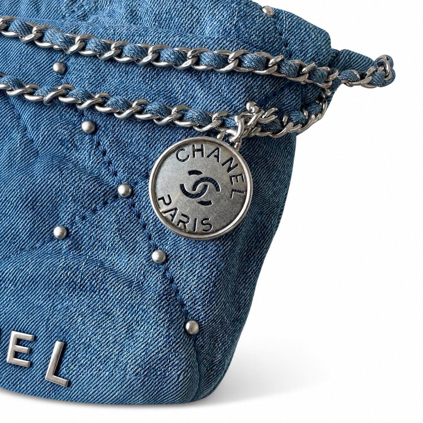 Chanel Mini Denim Blue Silver Bag