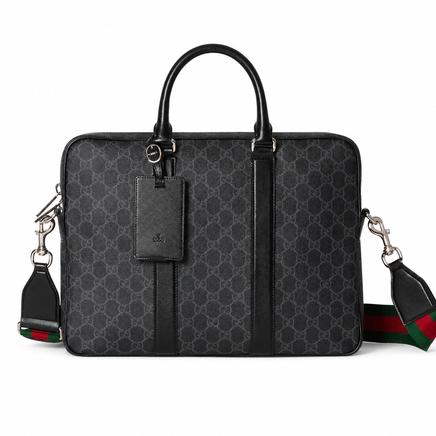 Gucci Supreme Large Nylon Leather Black White Suitcase