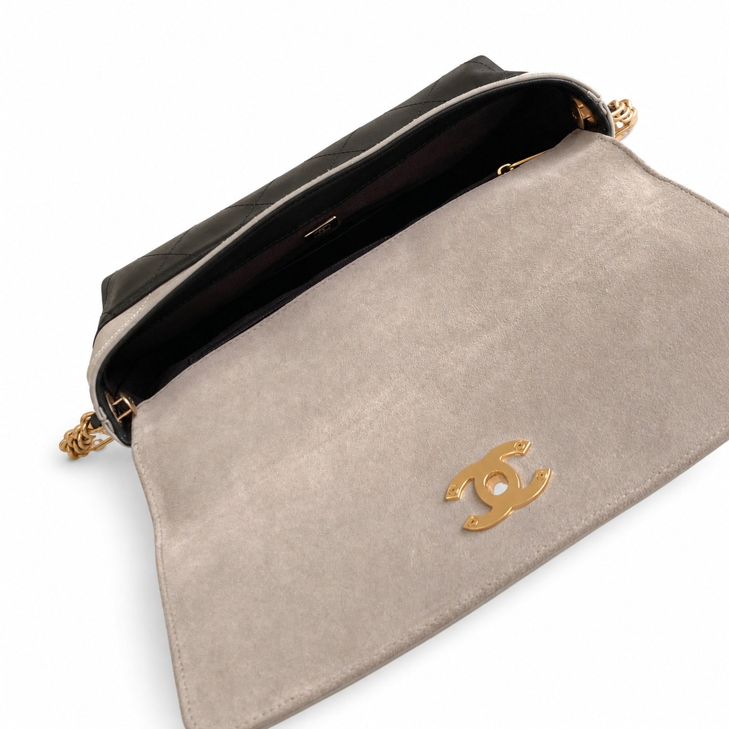 Chanel Large Suede Leather Shoulder Bag