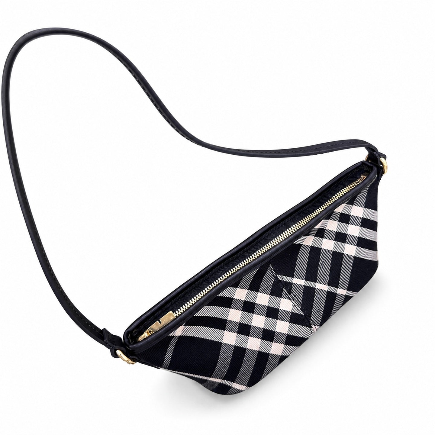 Burberry Cotton Jacquard Check Shoulder Bag