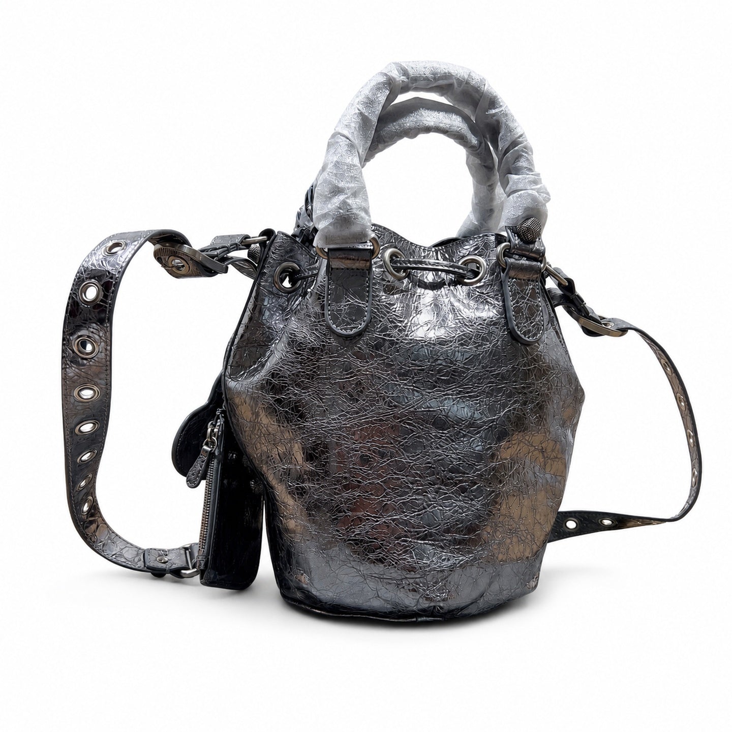 Balenciaga Large Leather Silver Bag
