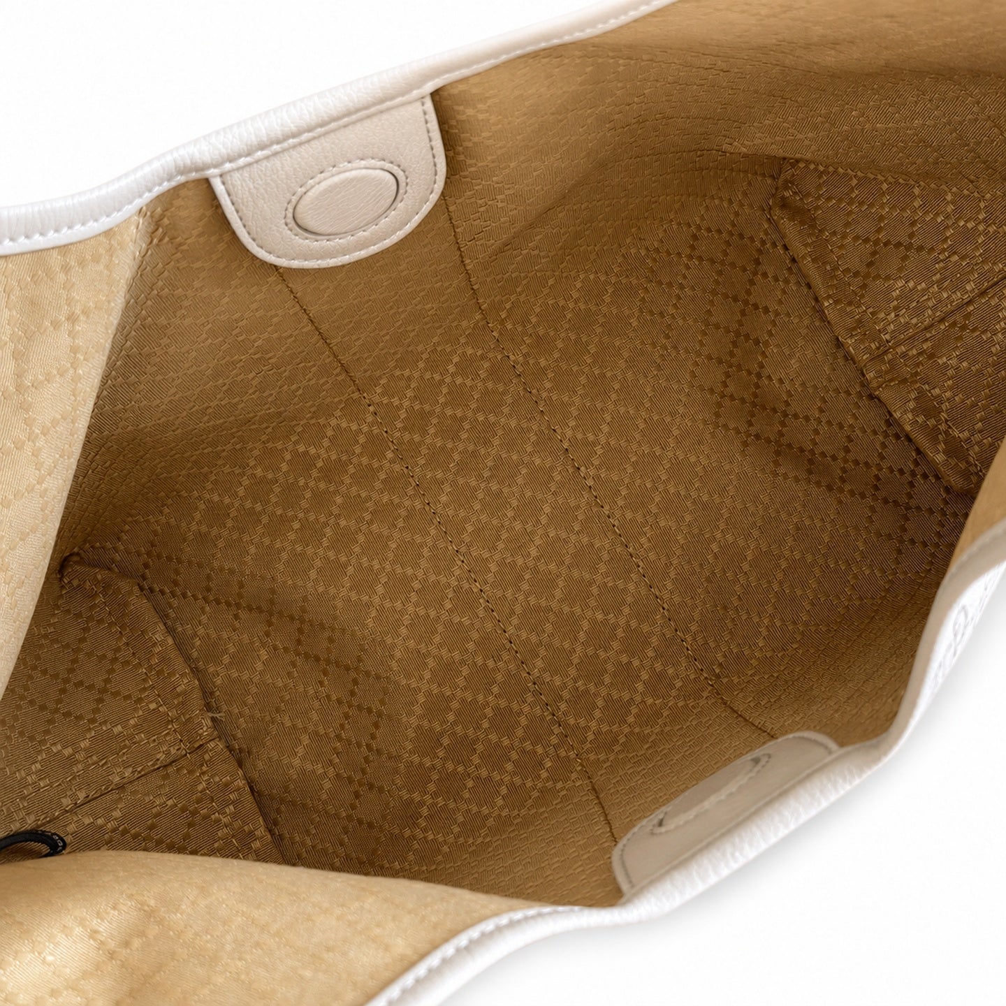 Gucci Giglio Small Cotton Canvas Leather White Beige Brown Red Green Gold Tote Bag