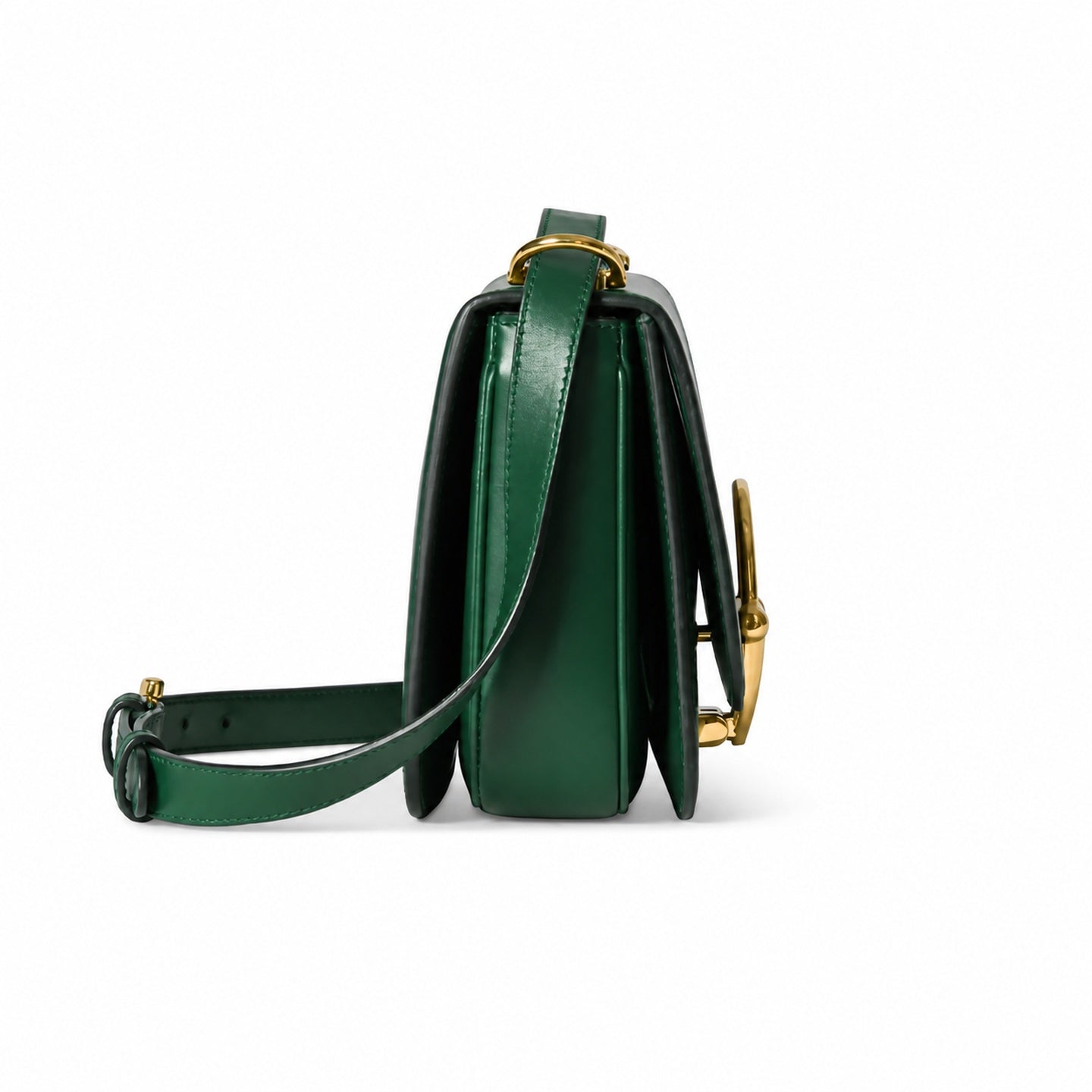 Gucci Horsebit Small Leather Green Gold Shoulder Bag