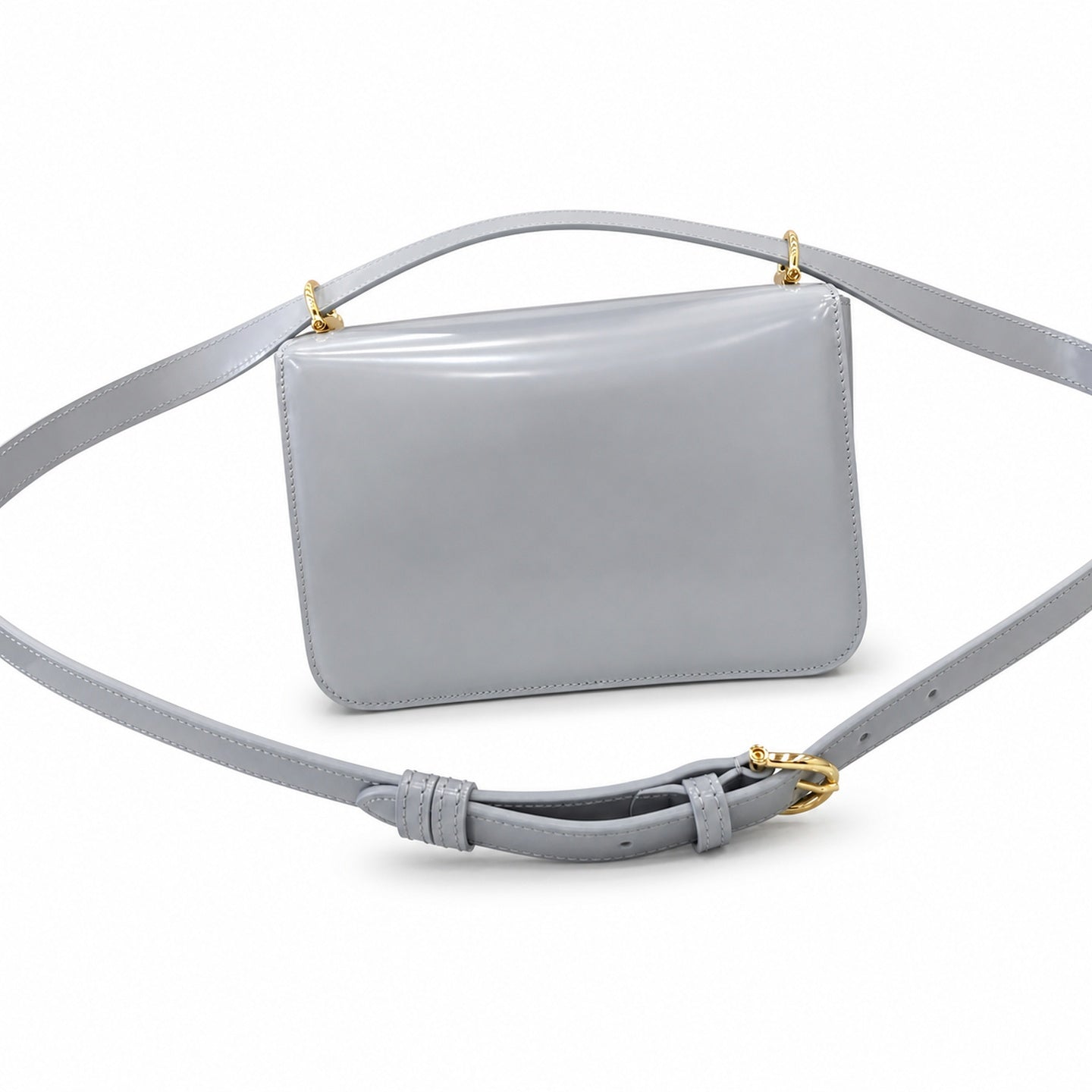 Gucci Horsebit Small Leather Gray Gold Shoulder Bag