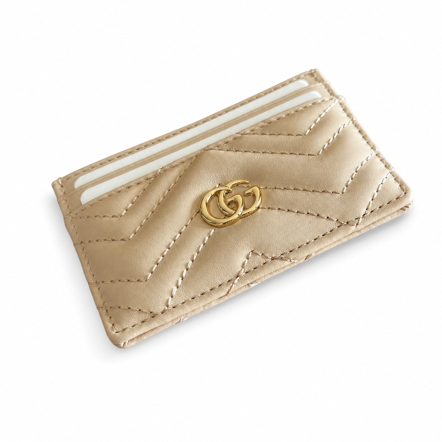 Gucci GG Marmont Small Quilted Matelasse Leather Beige Pink Gold Handbag