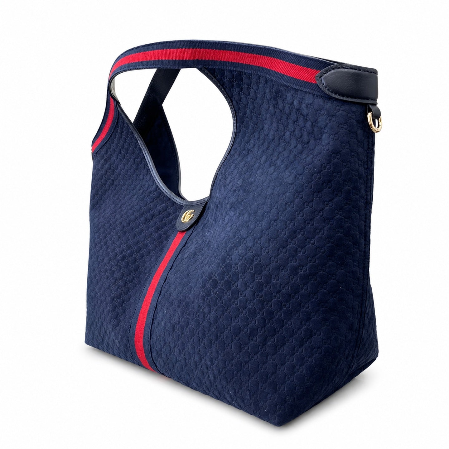 Gucci Giglio Cotton Suede Canvas Velvet Red Blue Gold Handbag