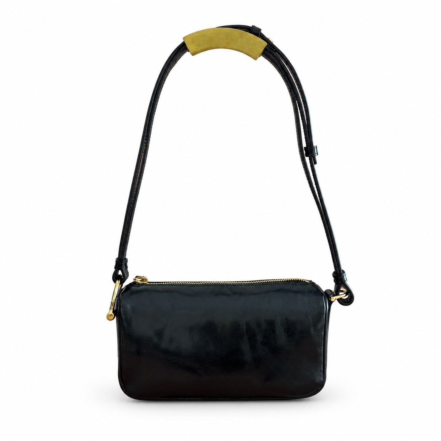Gucci Horsebit Mini Cotton Leather Black Green Gold Bag