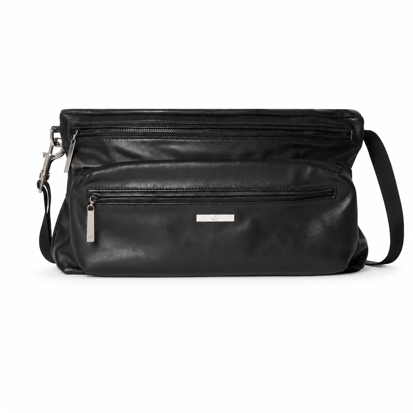 Gucci Leather Black Silver Bag