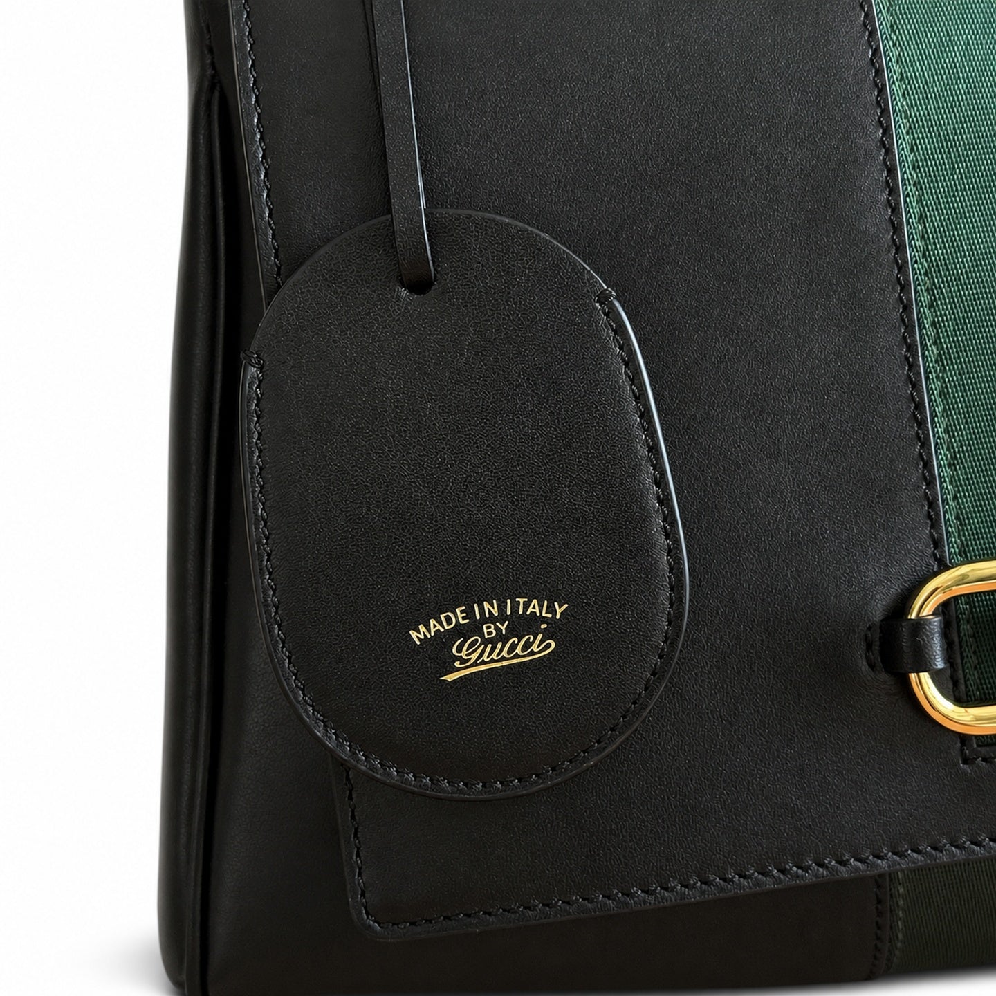 Gucci Horsebit Canvas Leather Black Brown Gold Handbag