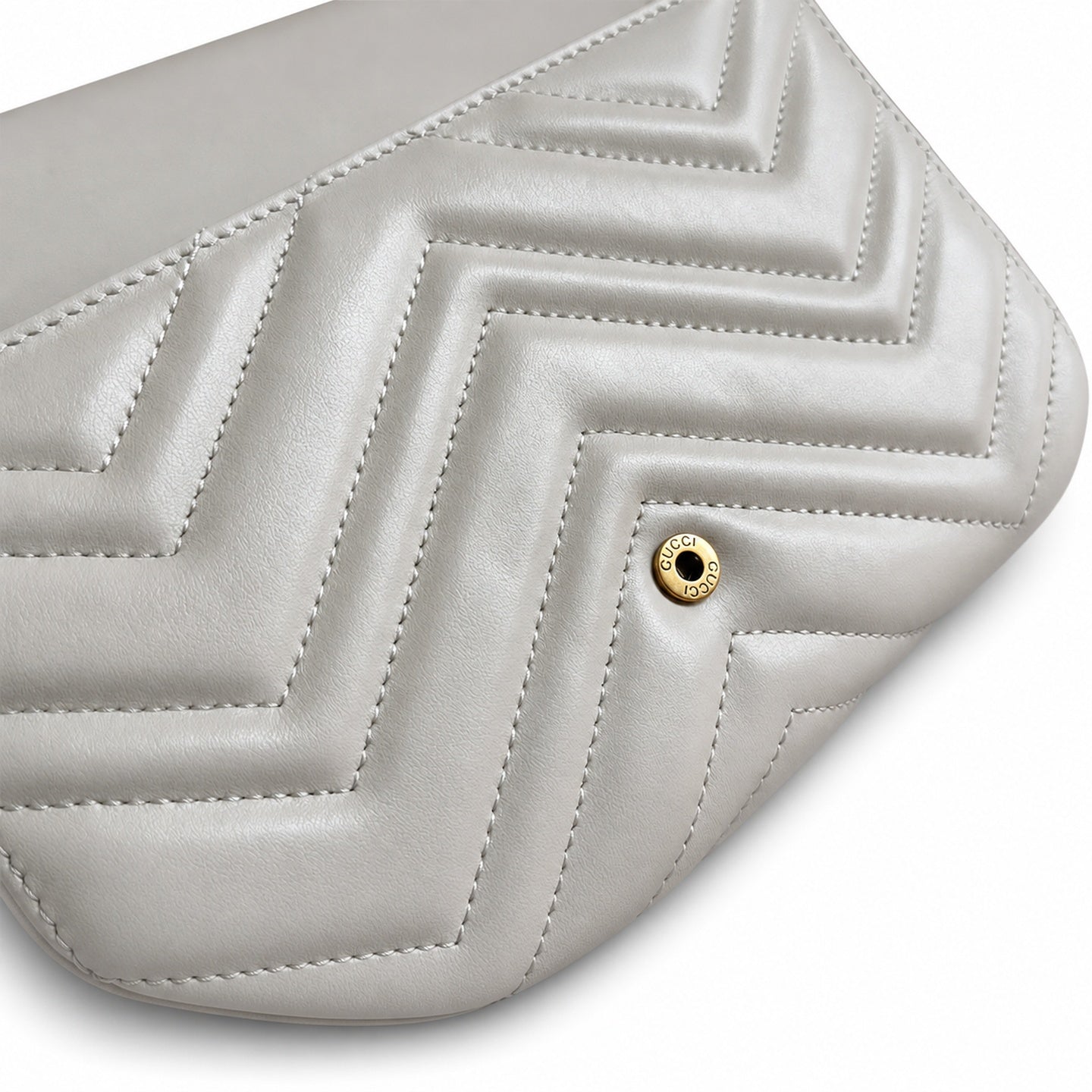 Gucci GG Marmont Mini Quilted Matelasse Leather White Beige Handbag
