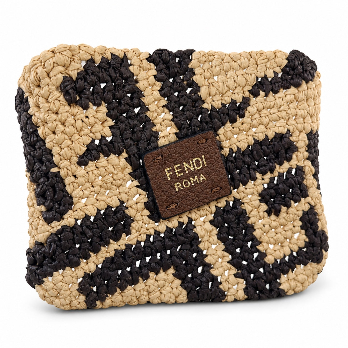 Fendi Roll Raffia Shopping Bag