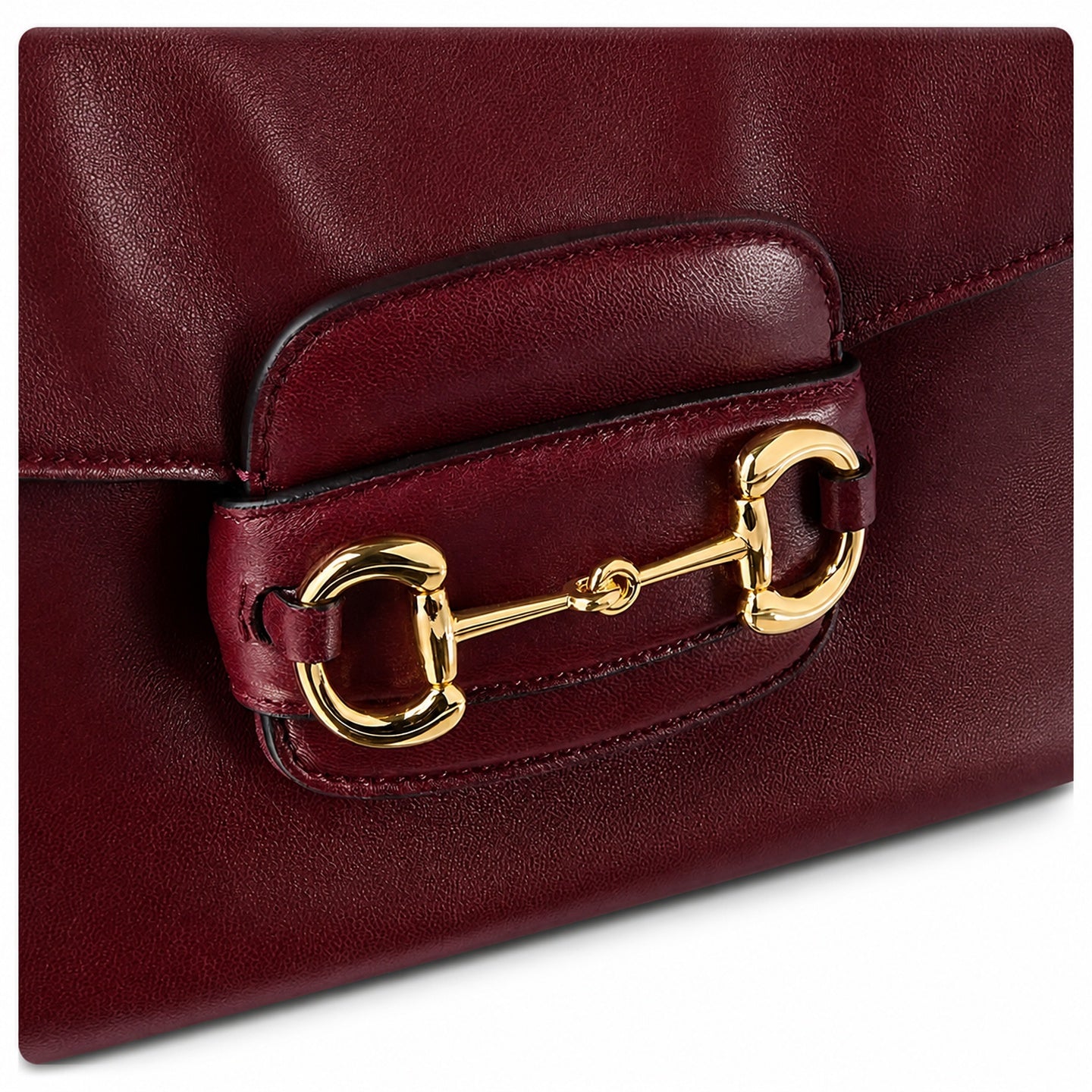 Gucci Horsebit 1955 Leather Red Gold Shoulder Bag