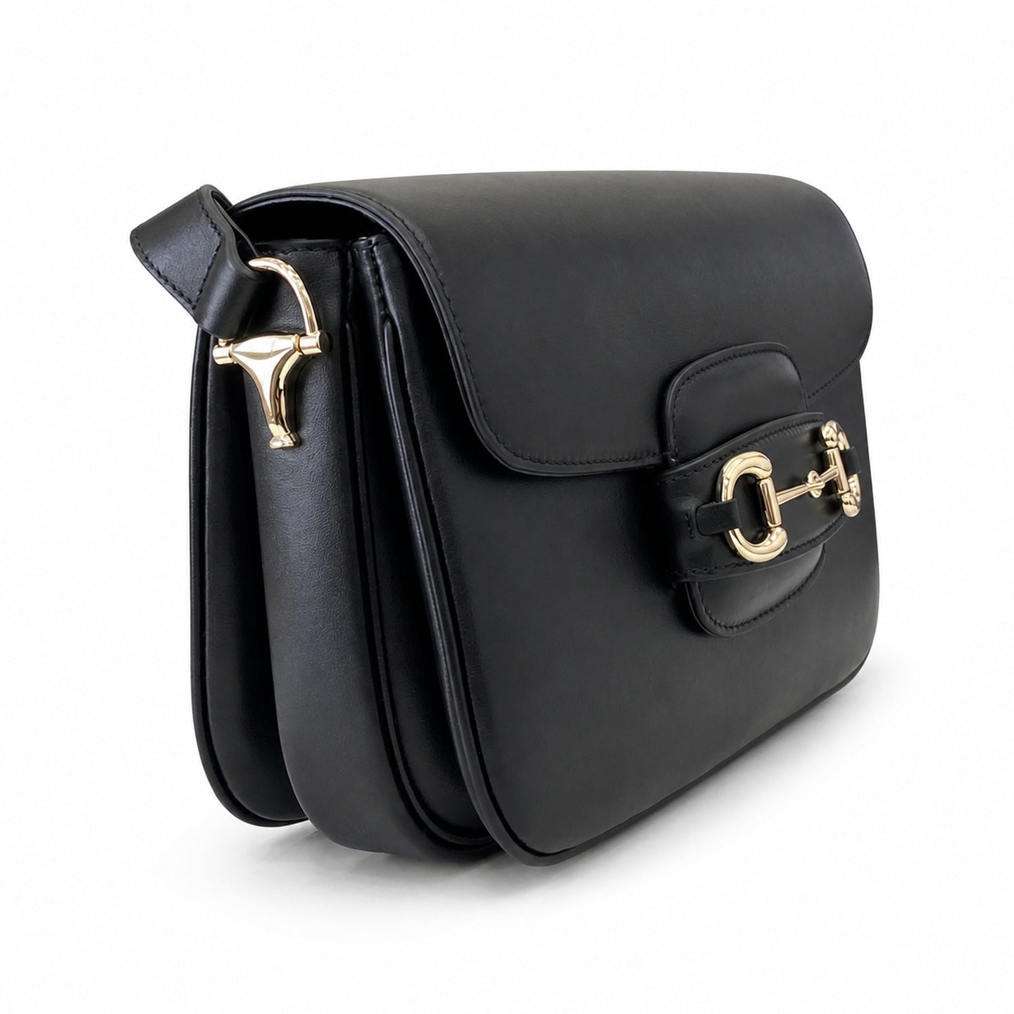Gucci Horsebit 1955 Small Cotton Leather Black Brown Gold Shoulder Bag