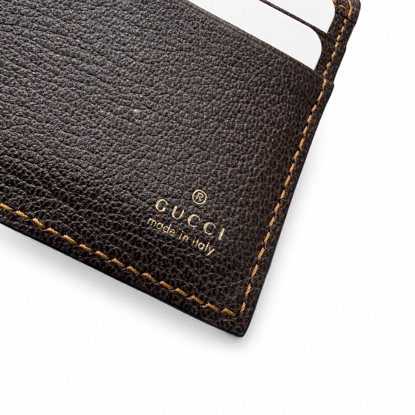 Gucci Canvas Leather Brown Gold Silver Wallet