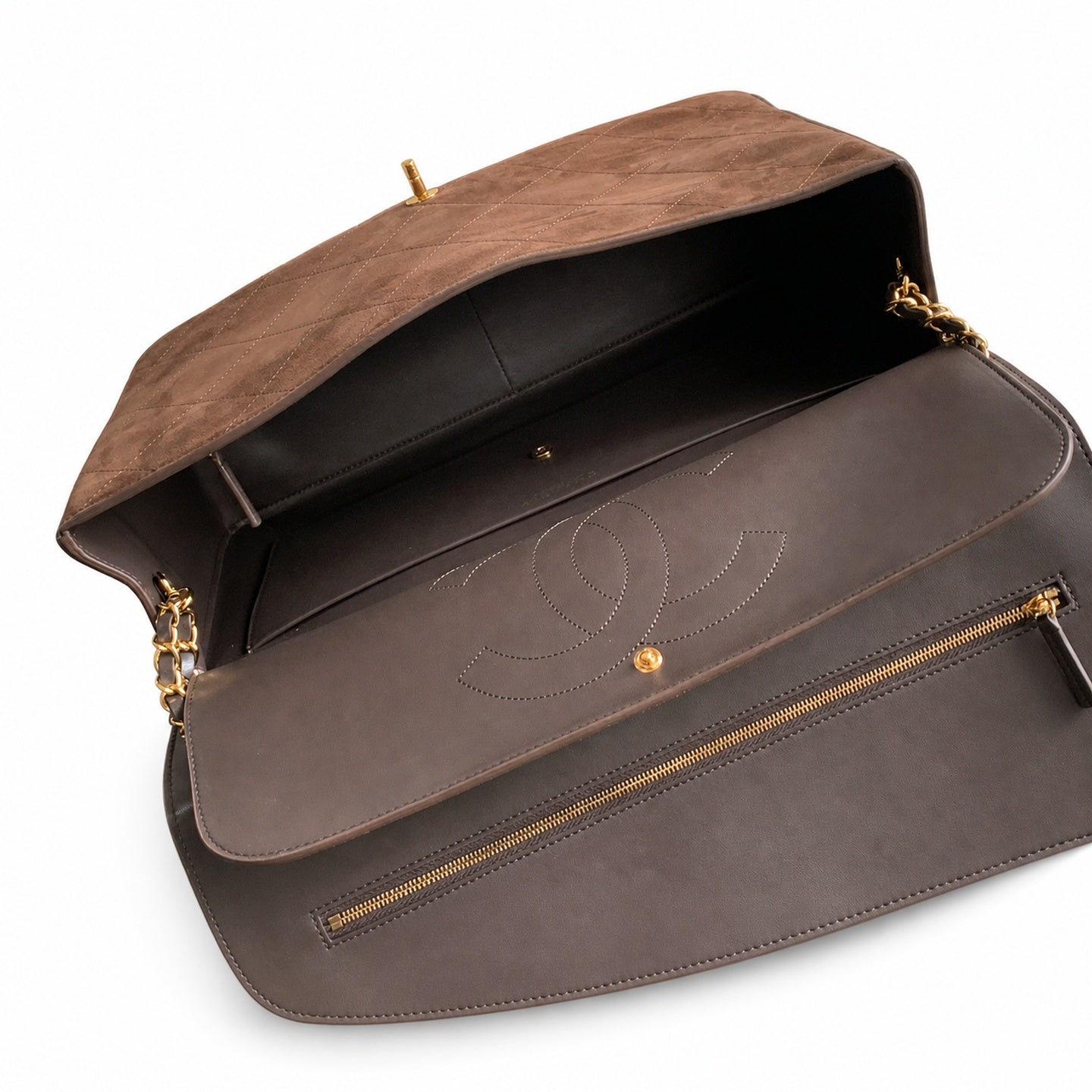 Chanel Large Leather Brown Handbag