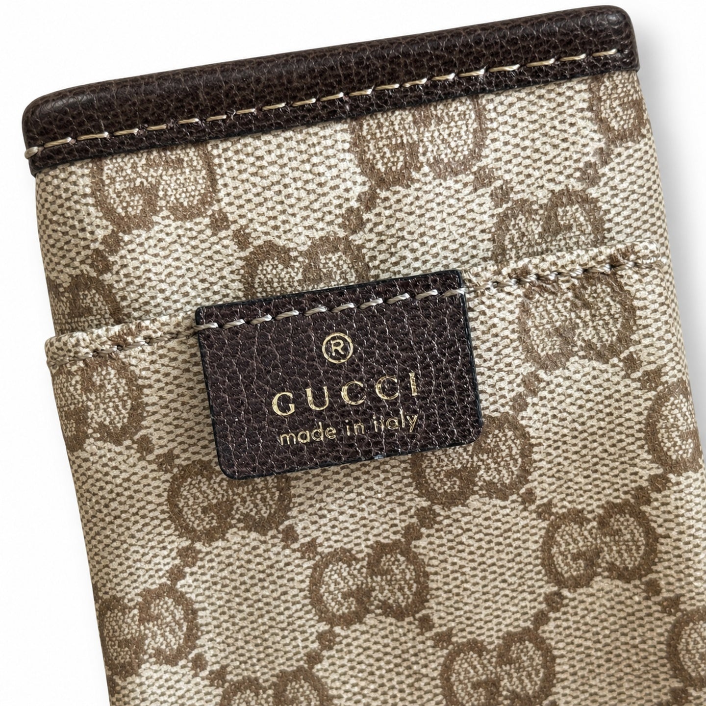 Gucci Denim Nylon Leather Brown Blue Shoulder Bag