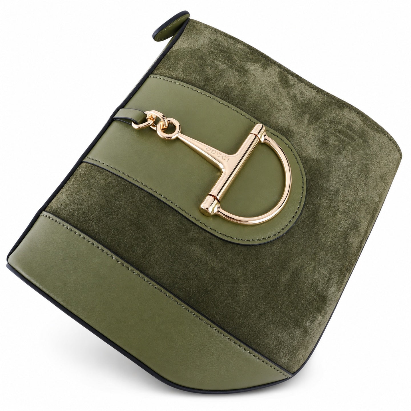 Gucci 73 Leather Green Bucket Bag