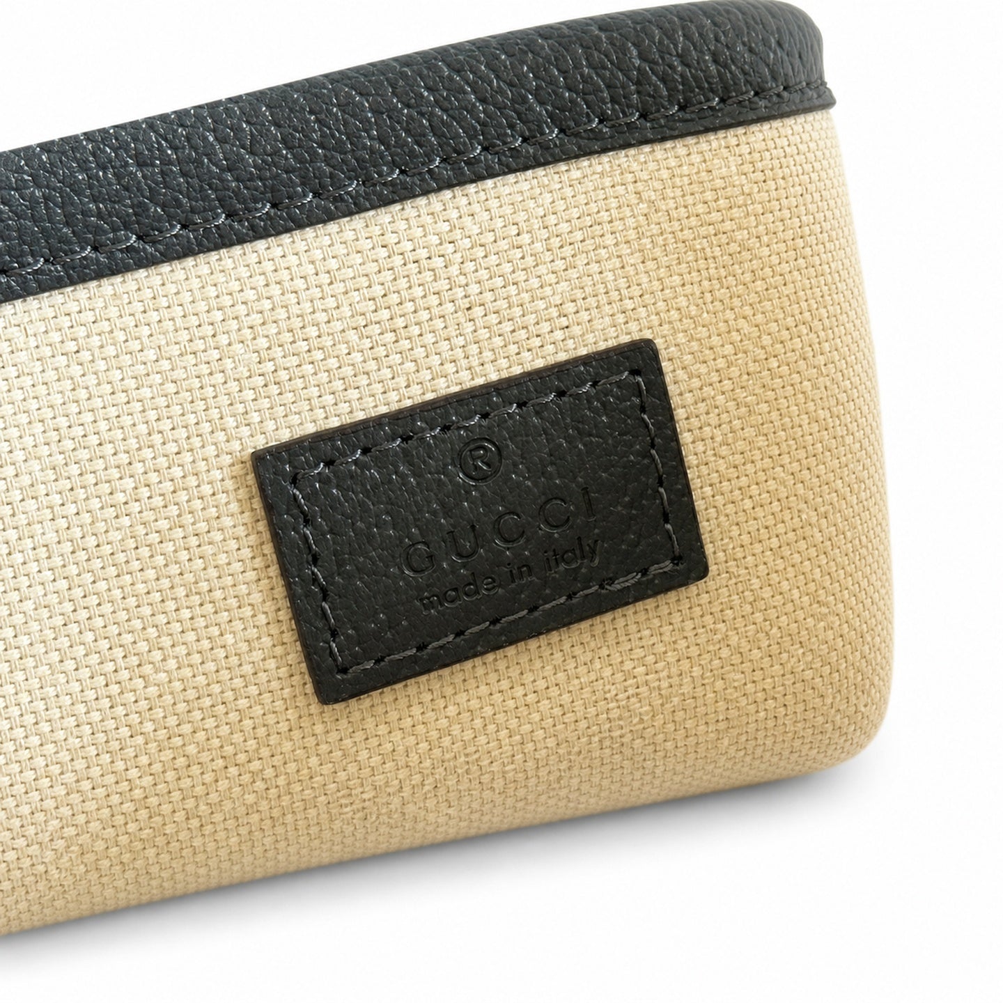 Gucci Ophidia Men's Supreme Small Cotton Canvas Leather Black Gray Waist Bag