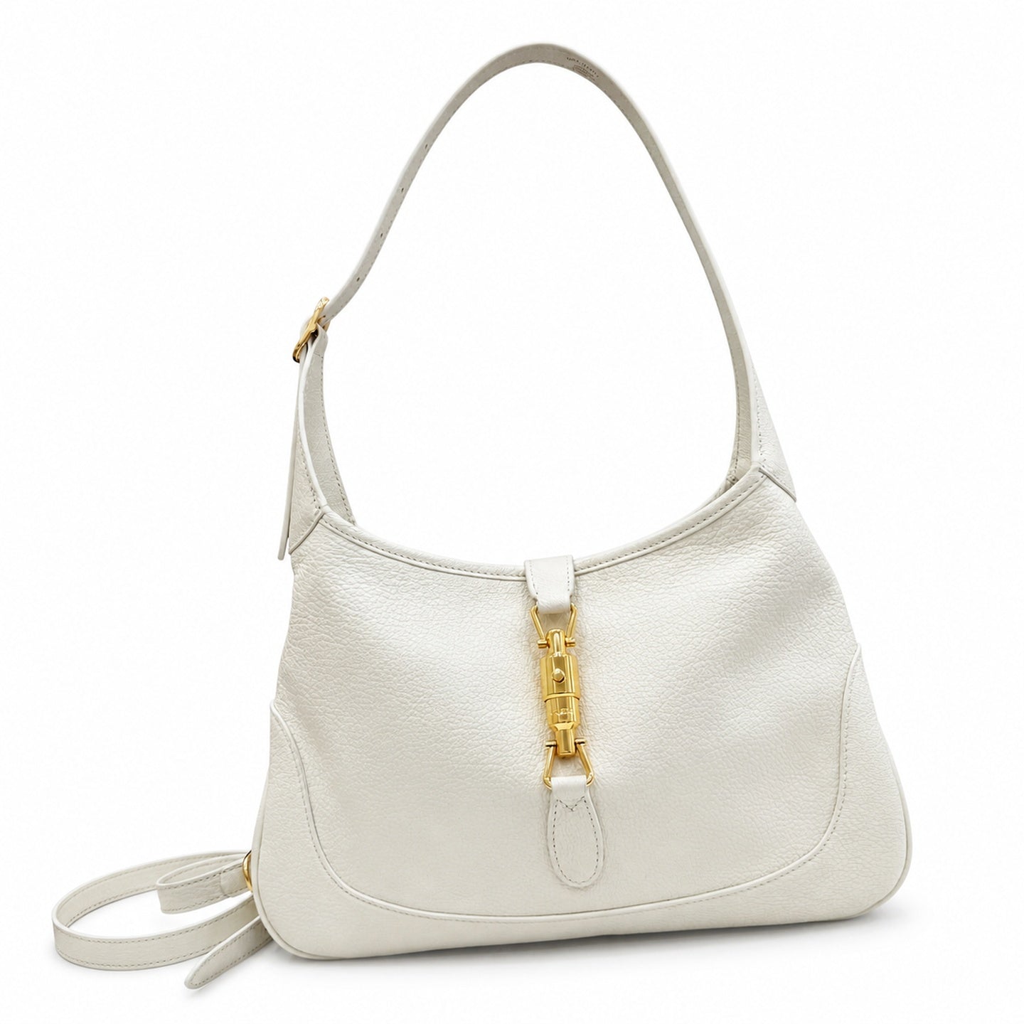 Gucci Leather White Beige Gold Handbag