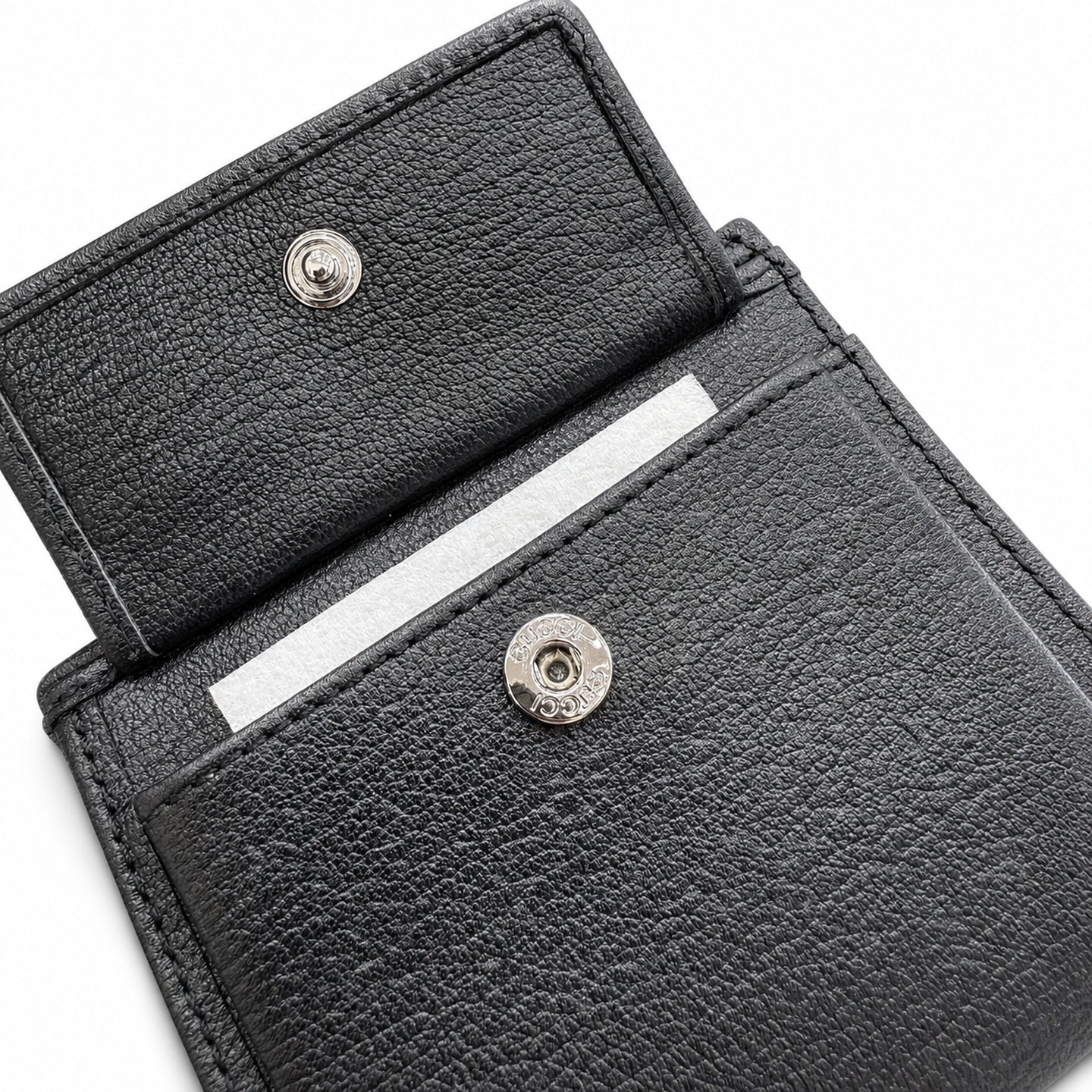 Gucci Canvas Leather Black Silver Wallet