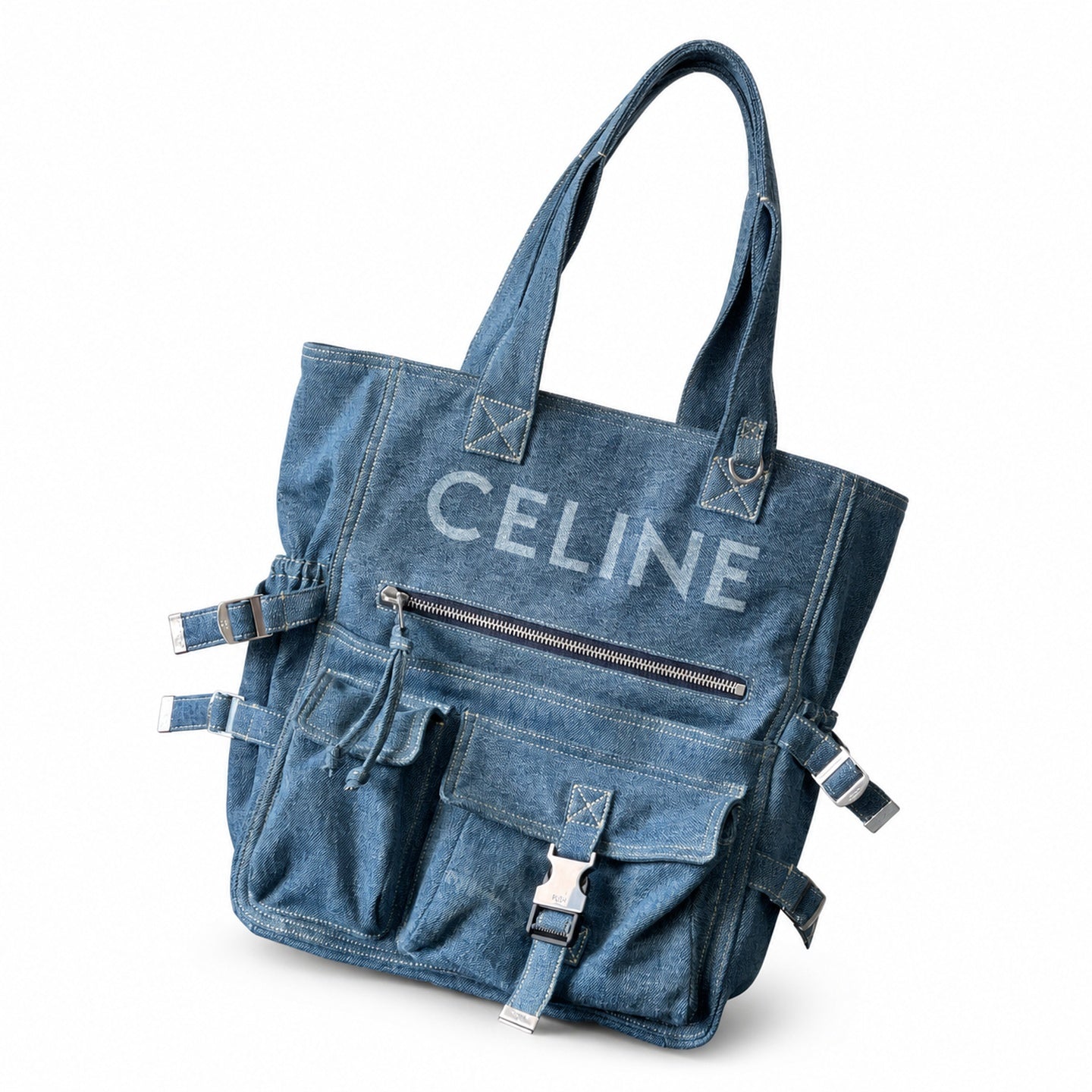 Celine Men's Large Denim Shoulder Bag