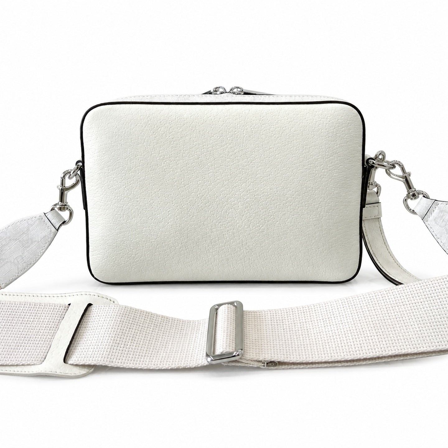 Gucci Supreme Mini Cotton Canvas Leather White Green Handbag