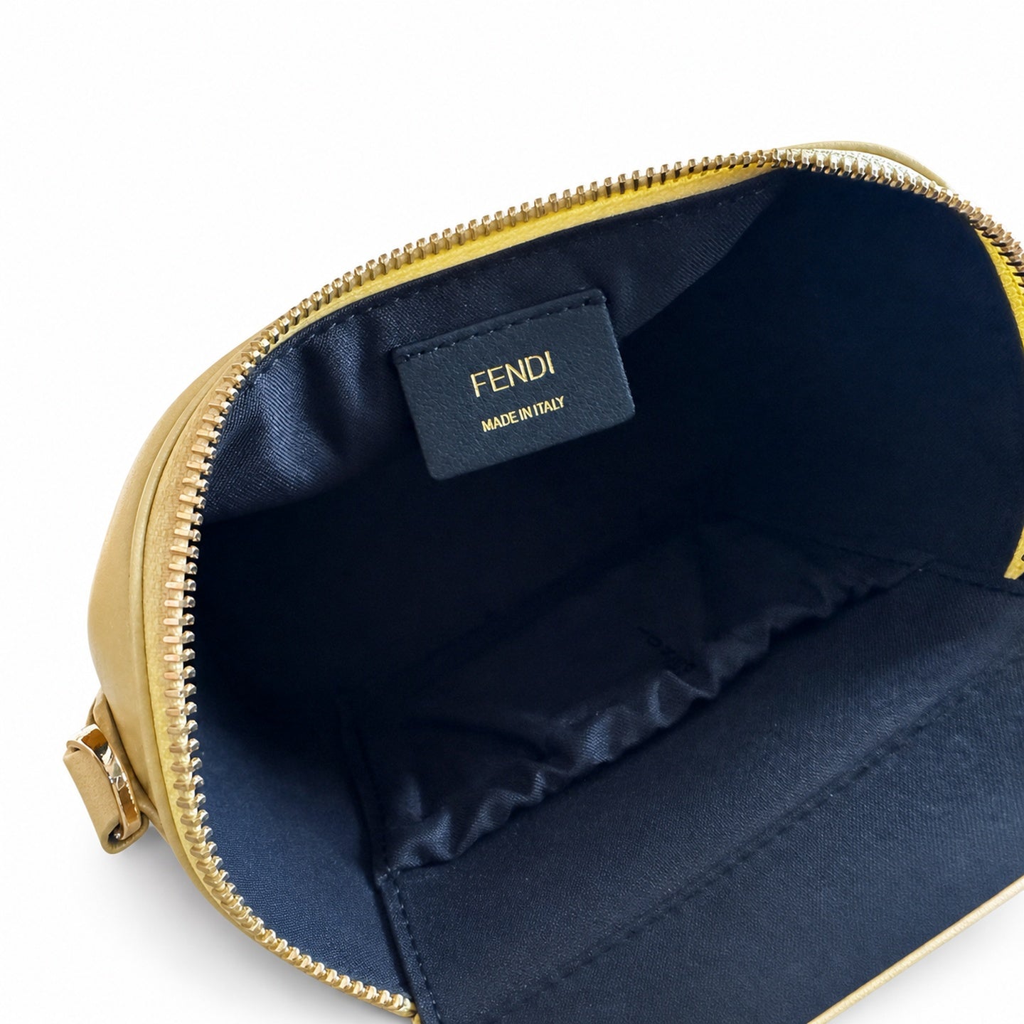 Fendi Mini Leather Yellow Gold Vanity Bag