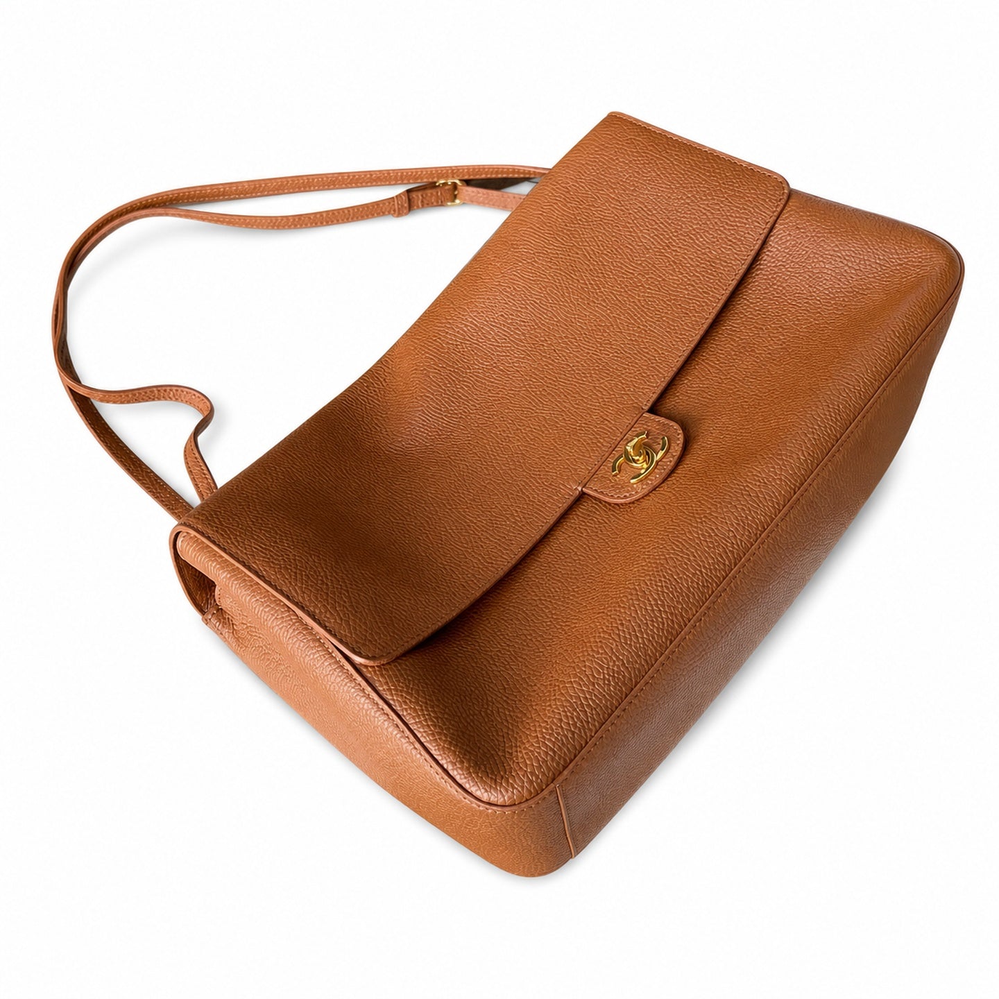 Chanel Large Leather Brown Gold Bag