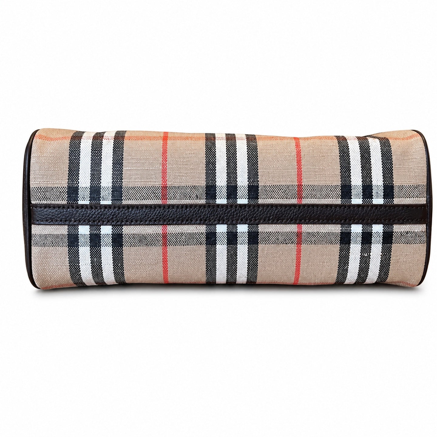 Burberry Cotton Jacquard Leather Check Bag
