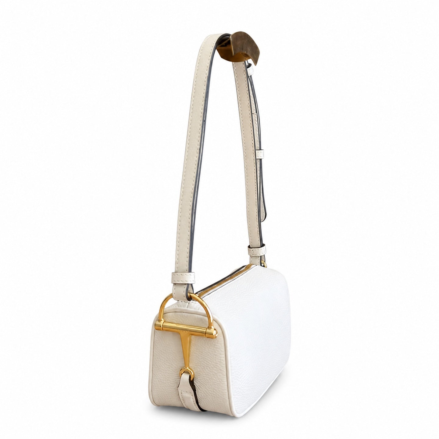 Gucci Horsebit Mini Cotton Leather White Green Gold Bag