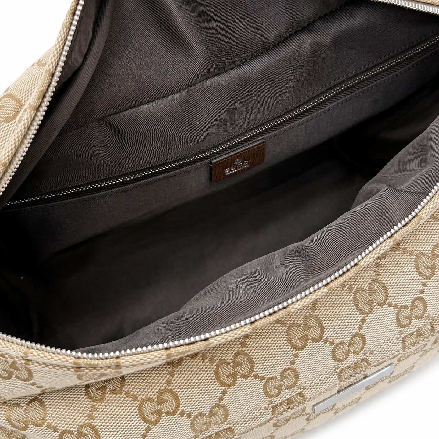 Gucci Canvas Leather Brown Red Green Silver Bag