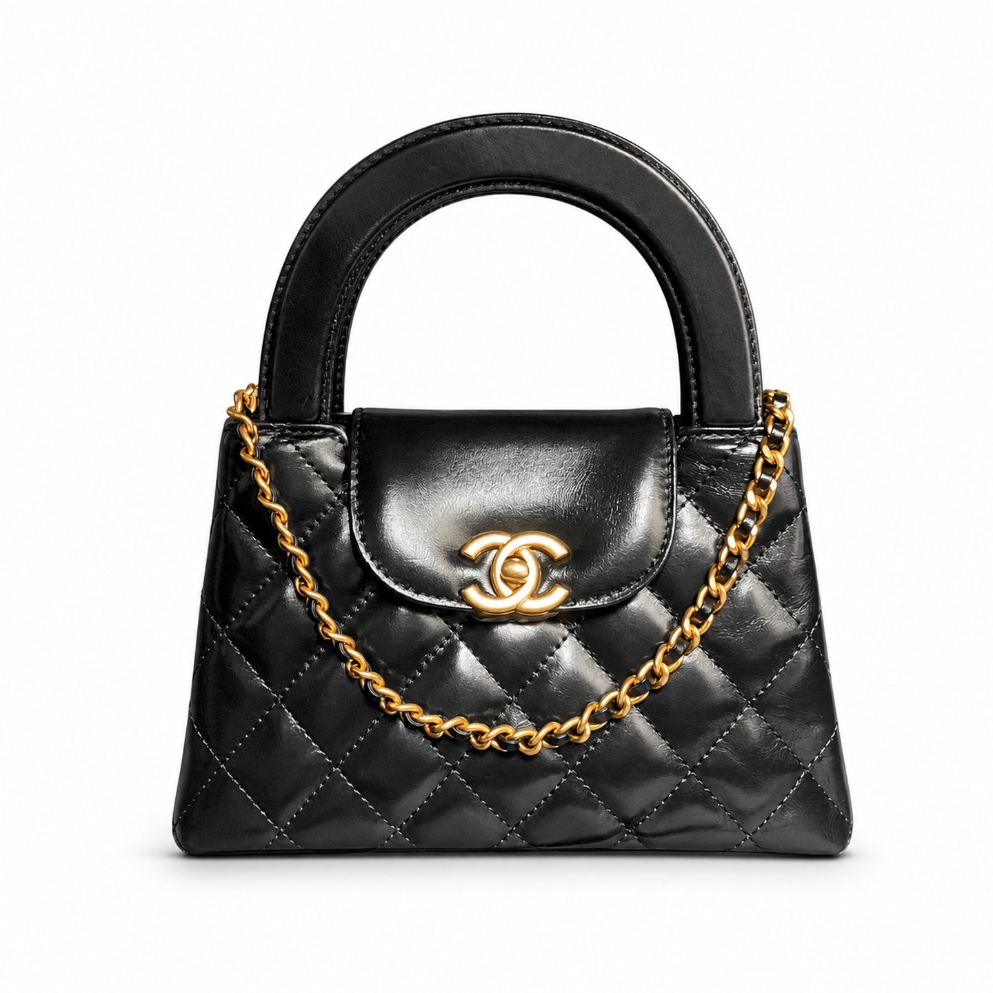 Chanel Kelly Leather Black Chain Bag
