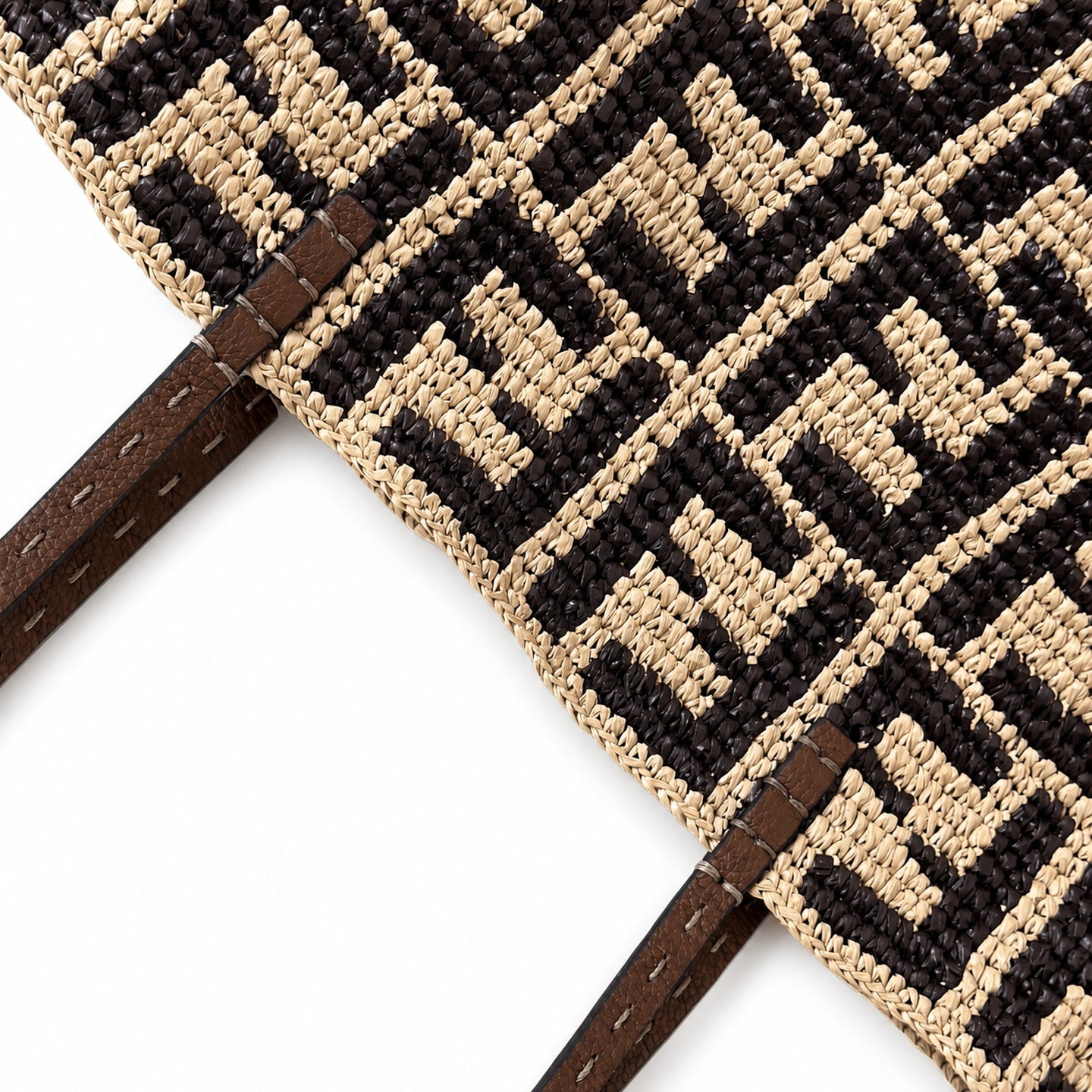 Fendi Roll Raffia Shopping Bag