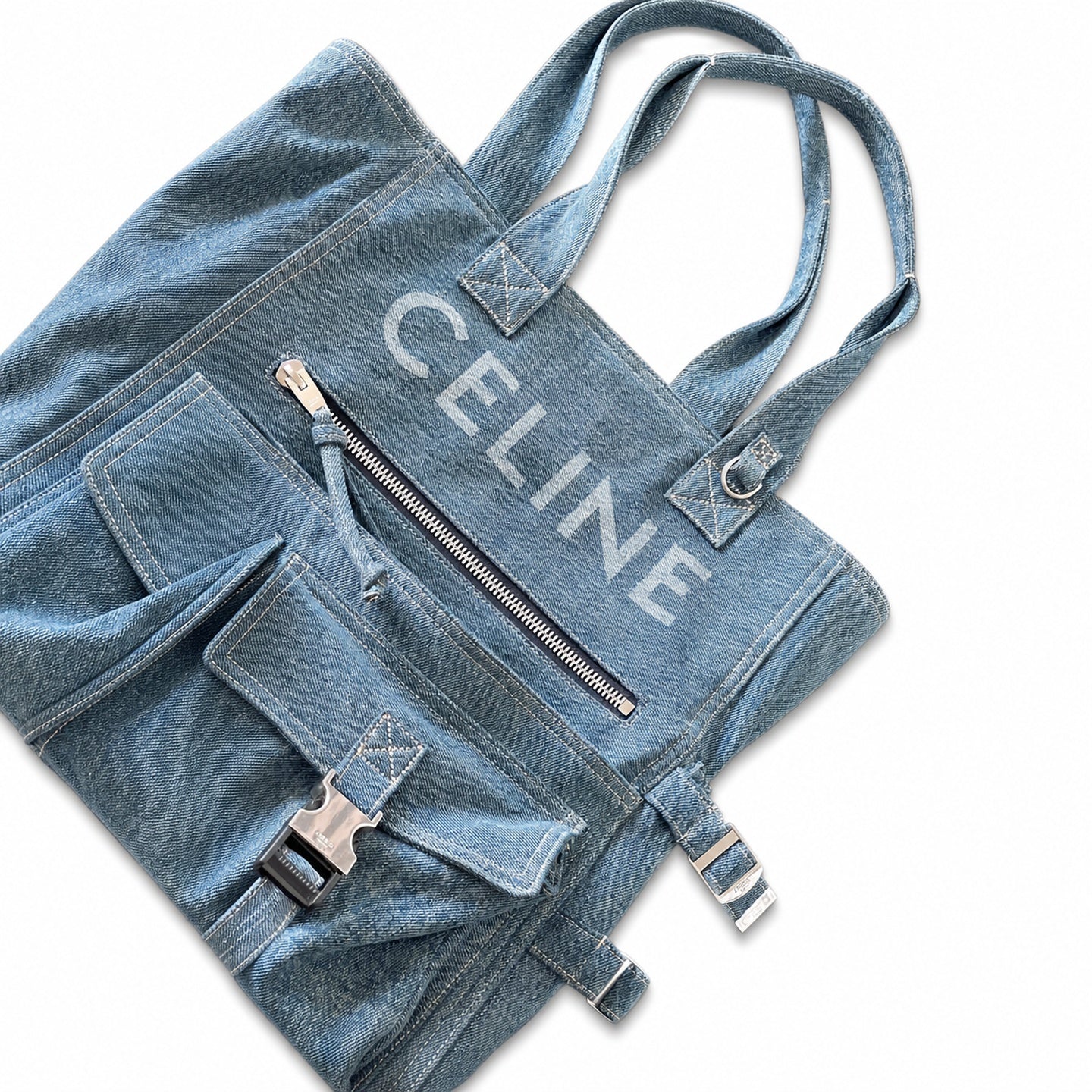 Celine Men's Large Denim Shoulder Bag