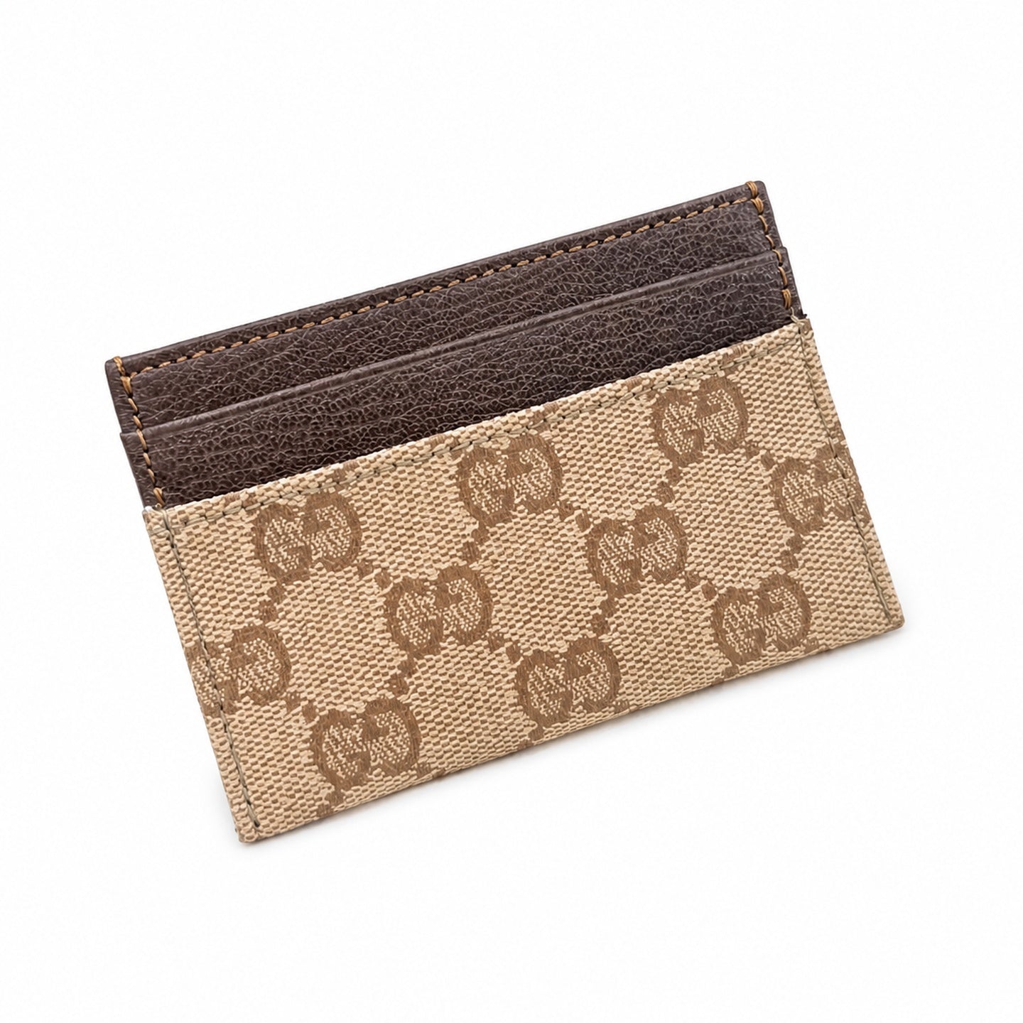 Gucci Canvas Leather Brown Gold Silver Bag