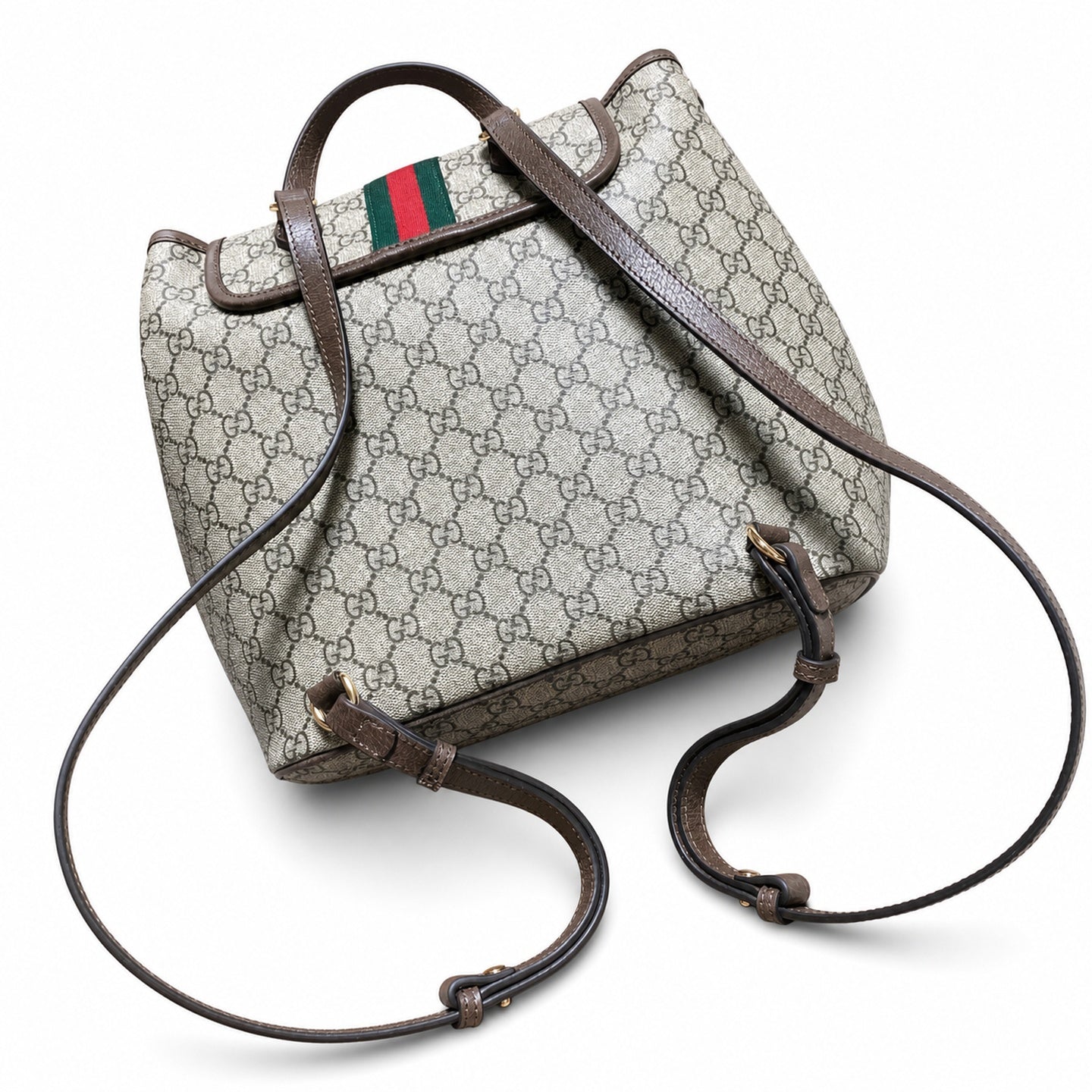 Gucci Ophidia Medium Beige Brown Backpack