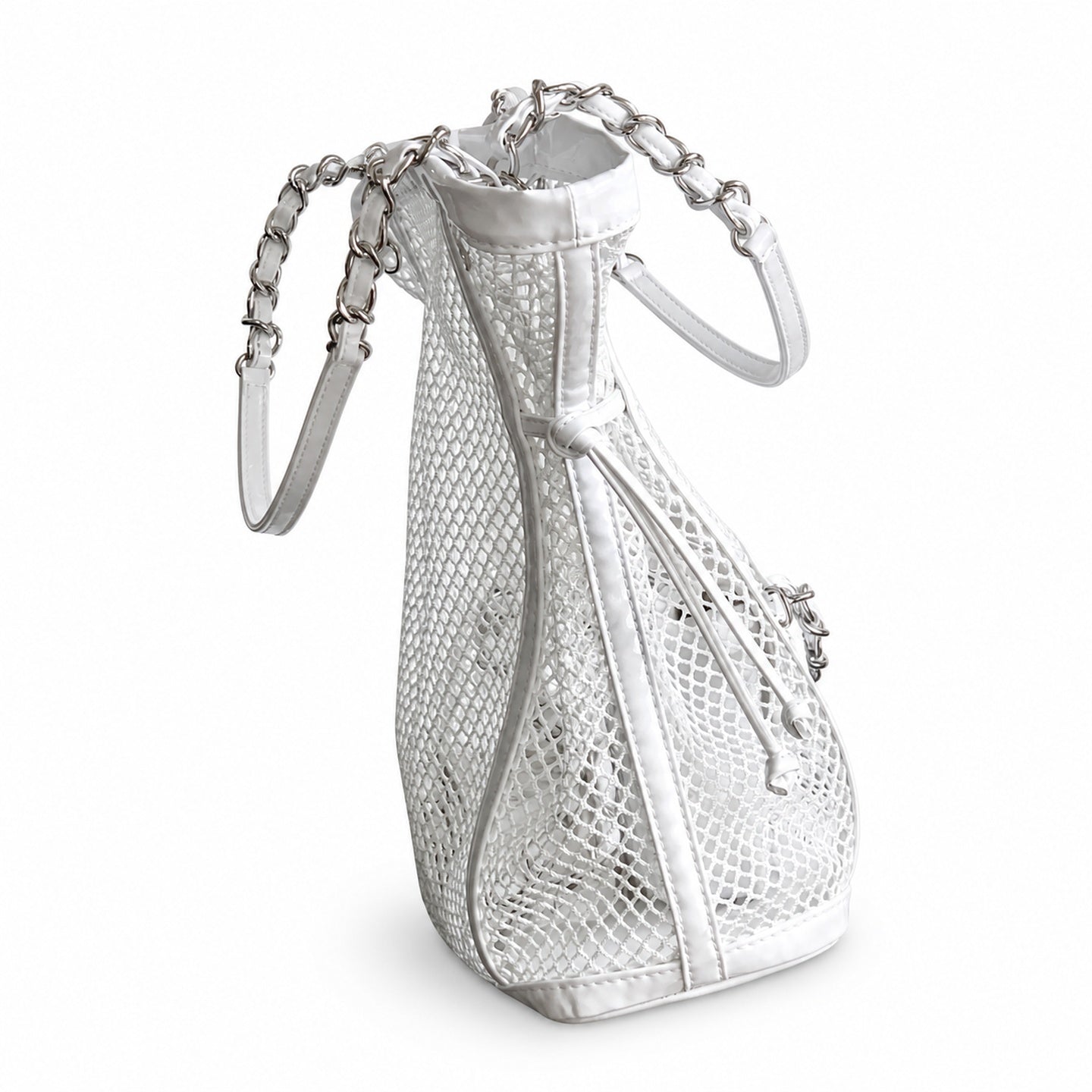 Chanel Medium Patent Leather White Bag