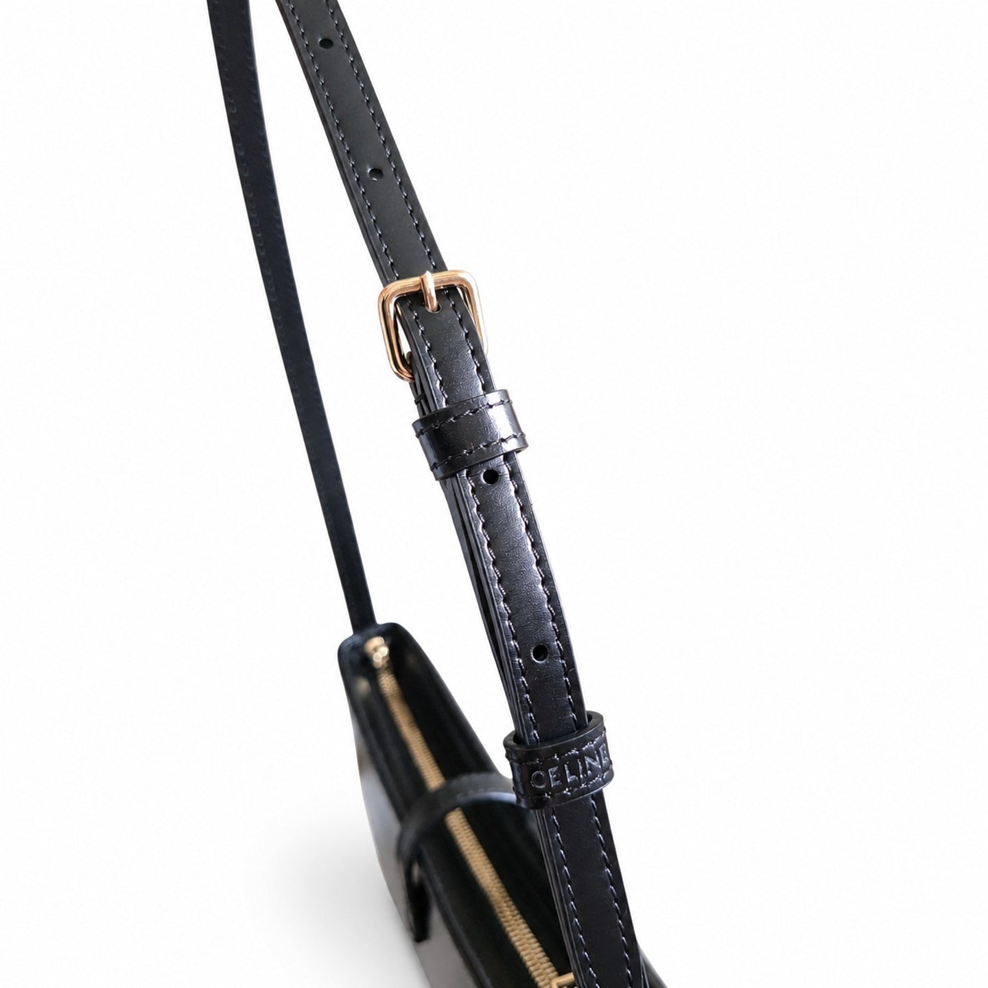 Celine Leather Gold Shoulder Bag