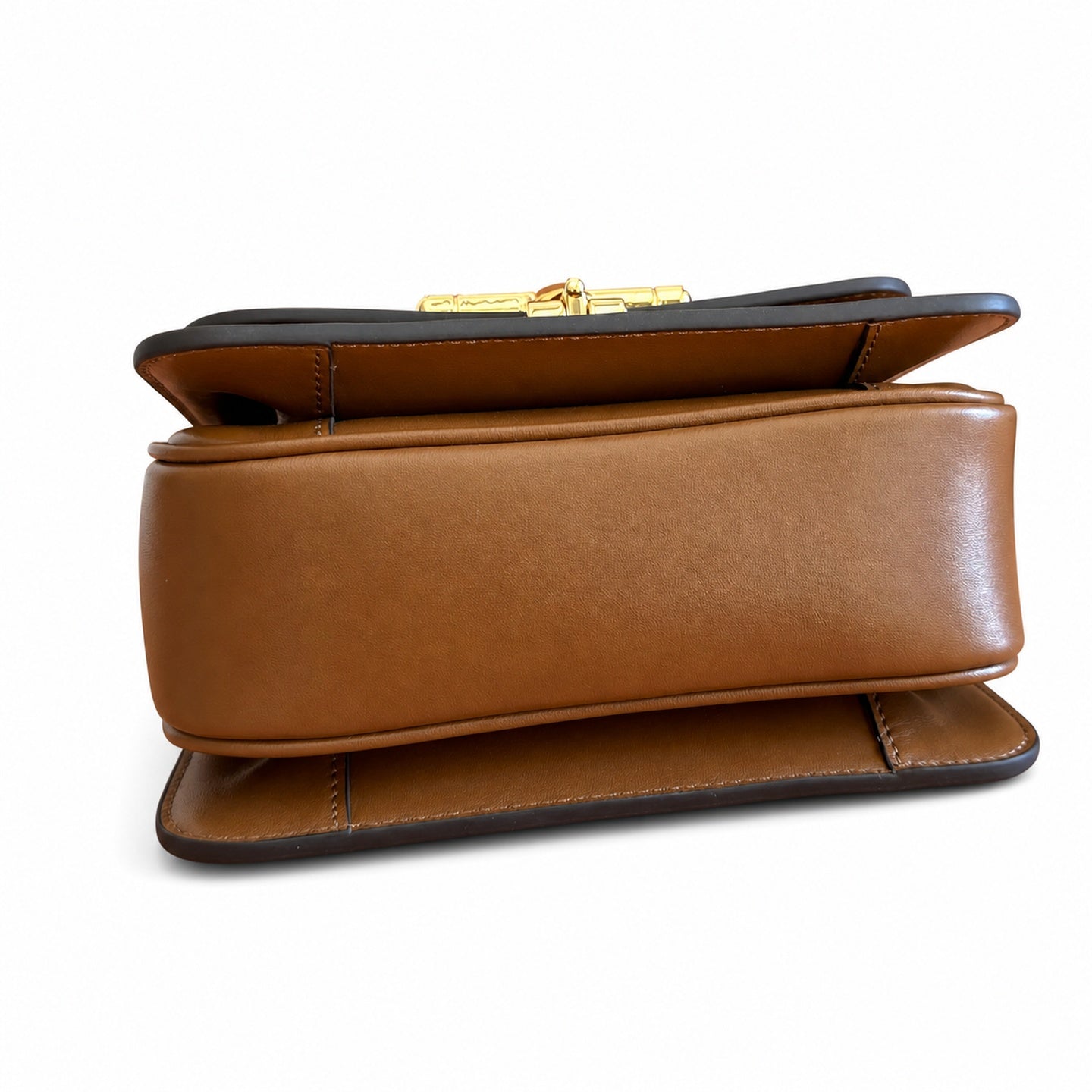 Gucci Horsebit Leather Black Brown Gold Handbag