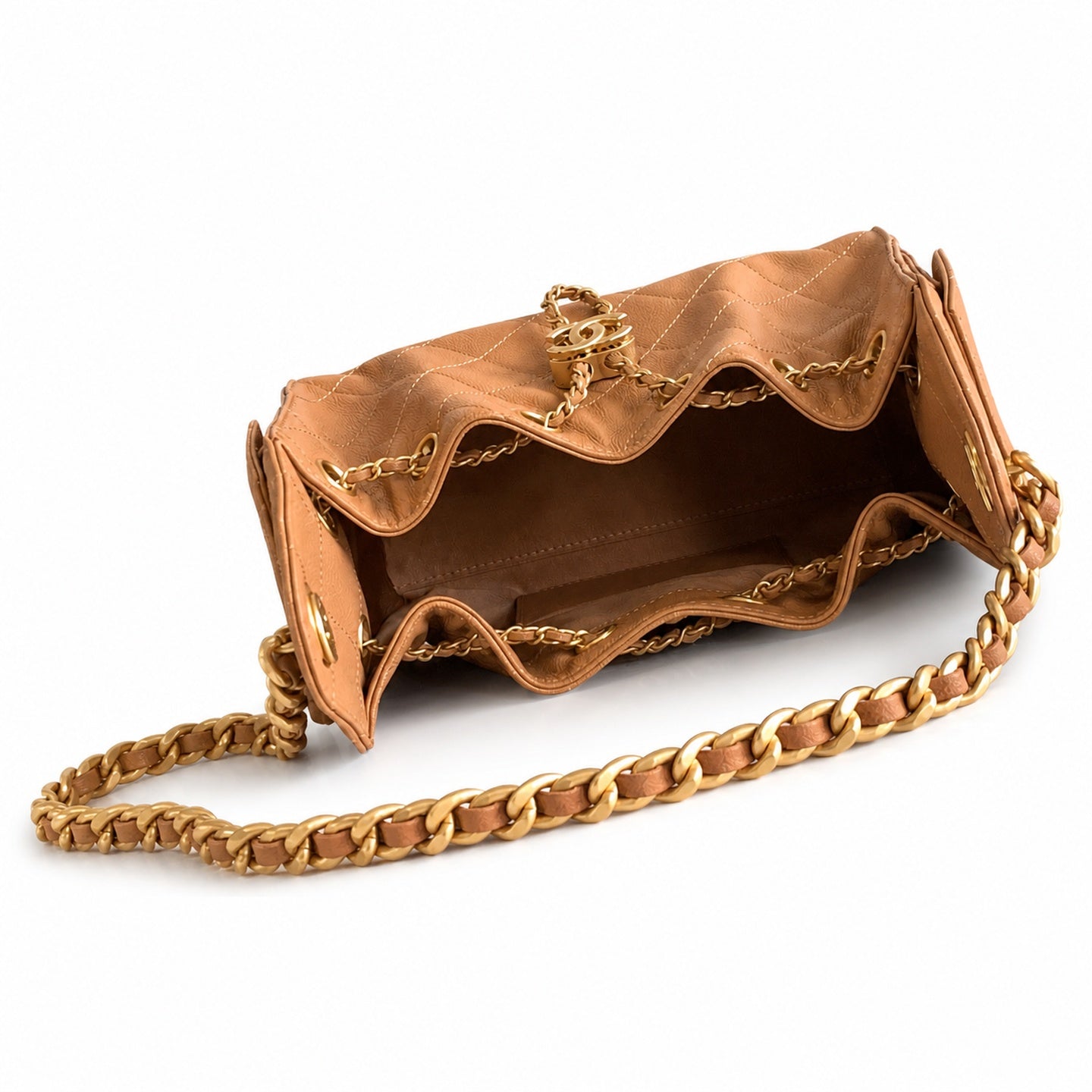 Chanel 25 Small Leather Black Gold Bag