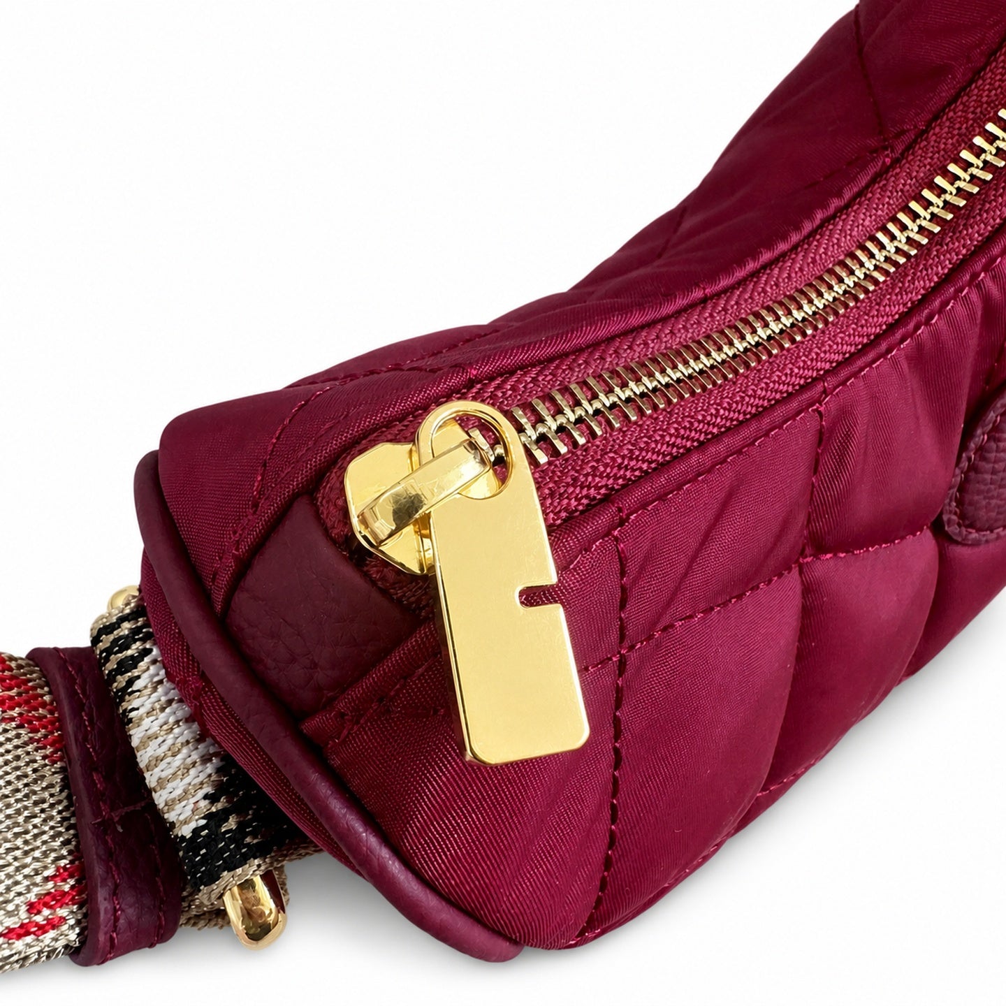 Burberry Horseshoe Quilted Nylon Check Crossbody Bag