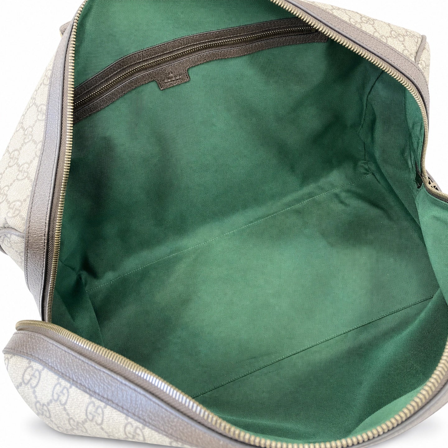 Gucci Cotton Leather Beige Brown Green Gold Bag