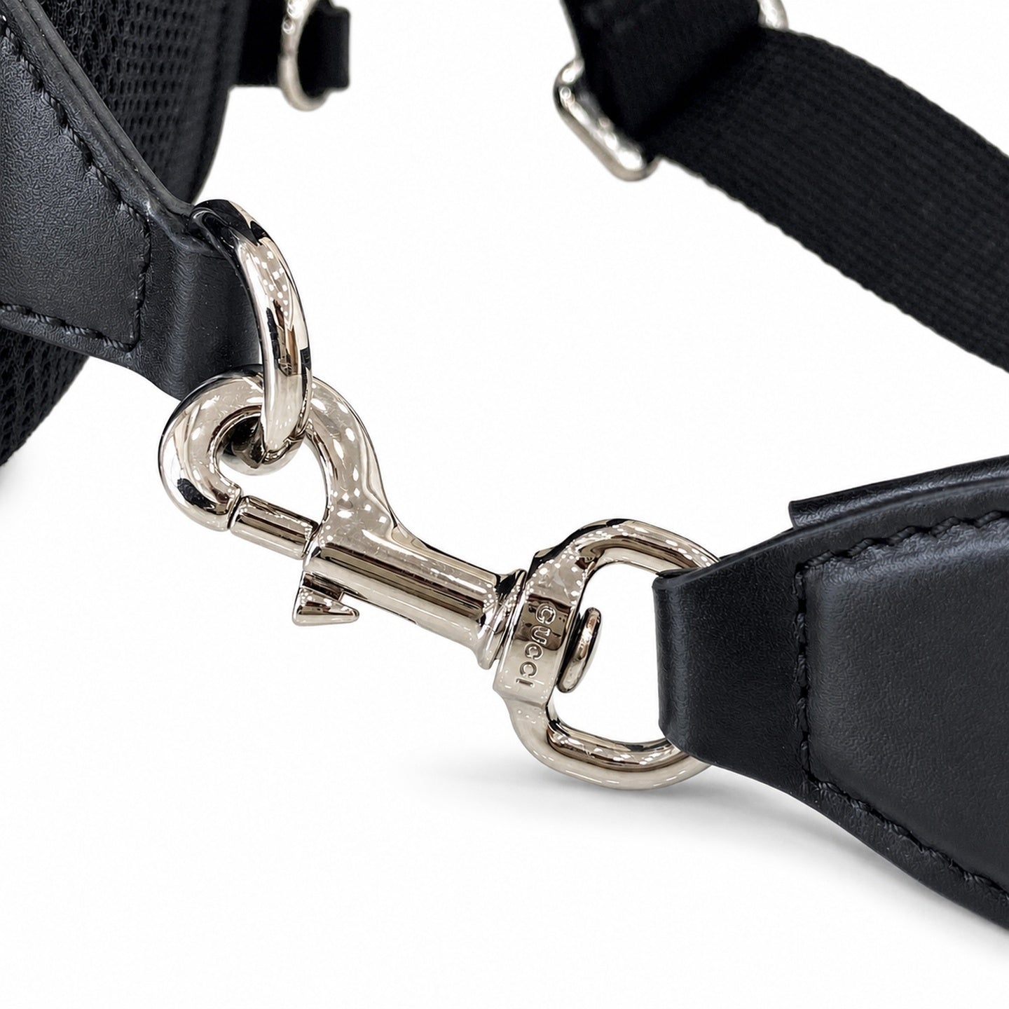 Gucci Cotton Leather Black Gray Crossbody Bag